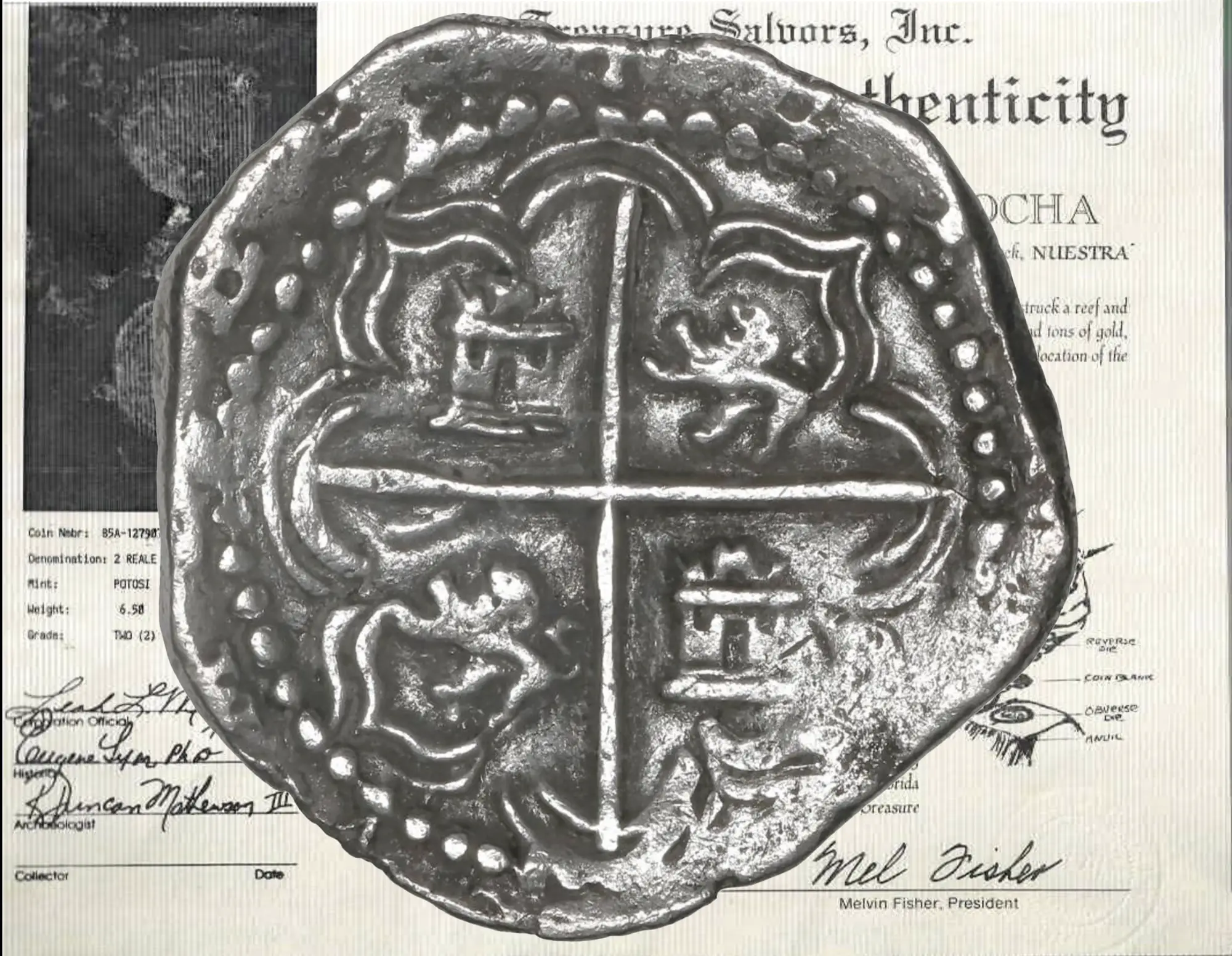 Bolivia 2 Reales 1598-21 "Atocha 1622 Shipwreck" Grade 2