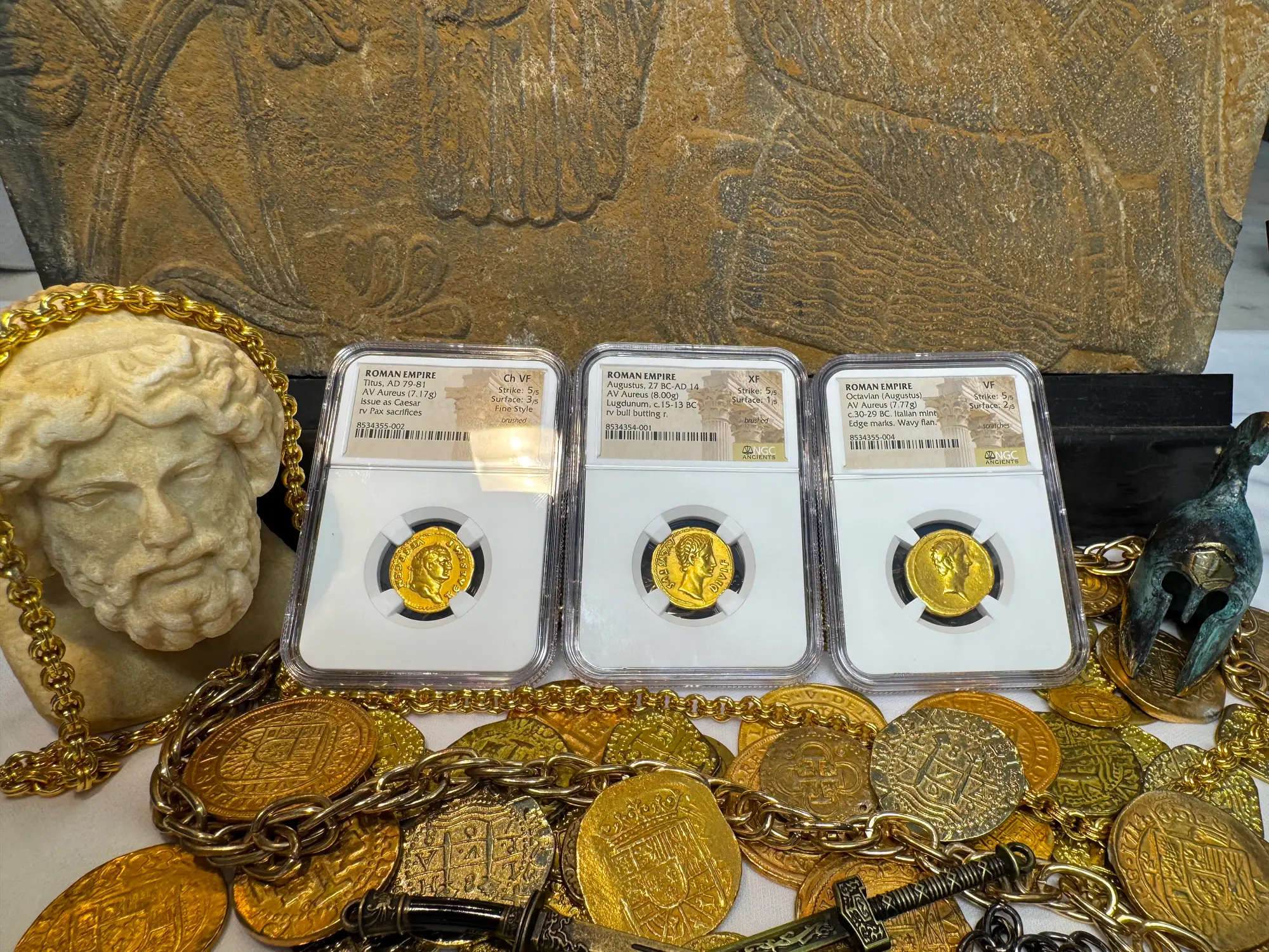 Roman Empire "Augustus | Bull" 2nd of 12 Caesars NGC XF 5x1 19