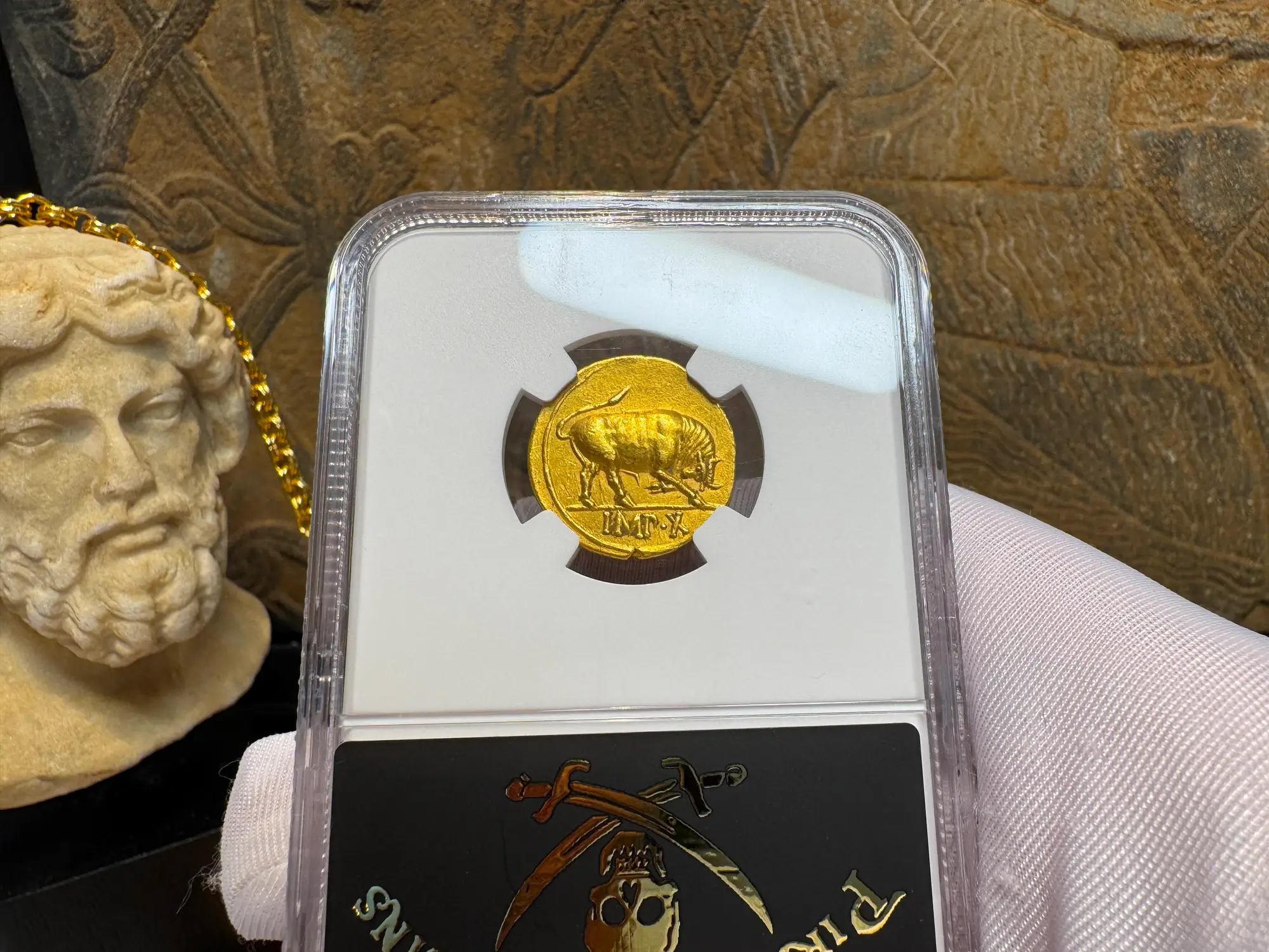 Roman Empire "Augustus | Bull" 2nd of 12 Caesars NGC XF 5x1 24