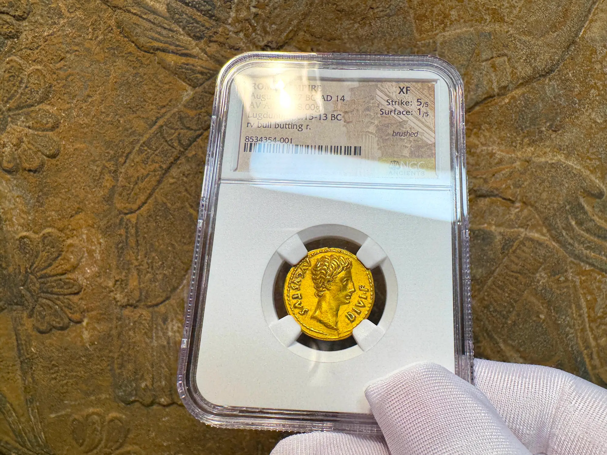 Roman Empire "Augustus | Bull" 2nd of 12 Caesars NGC XF 5x1 26