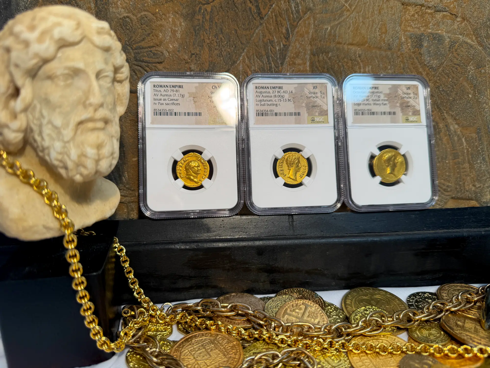 Roman Empire "Titus" 11th of 12 Caesars NGC Ch VF 4