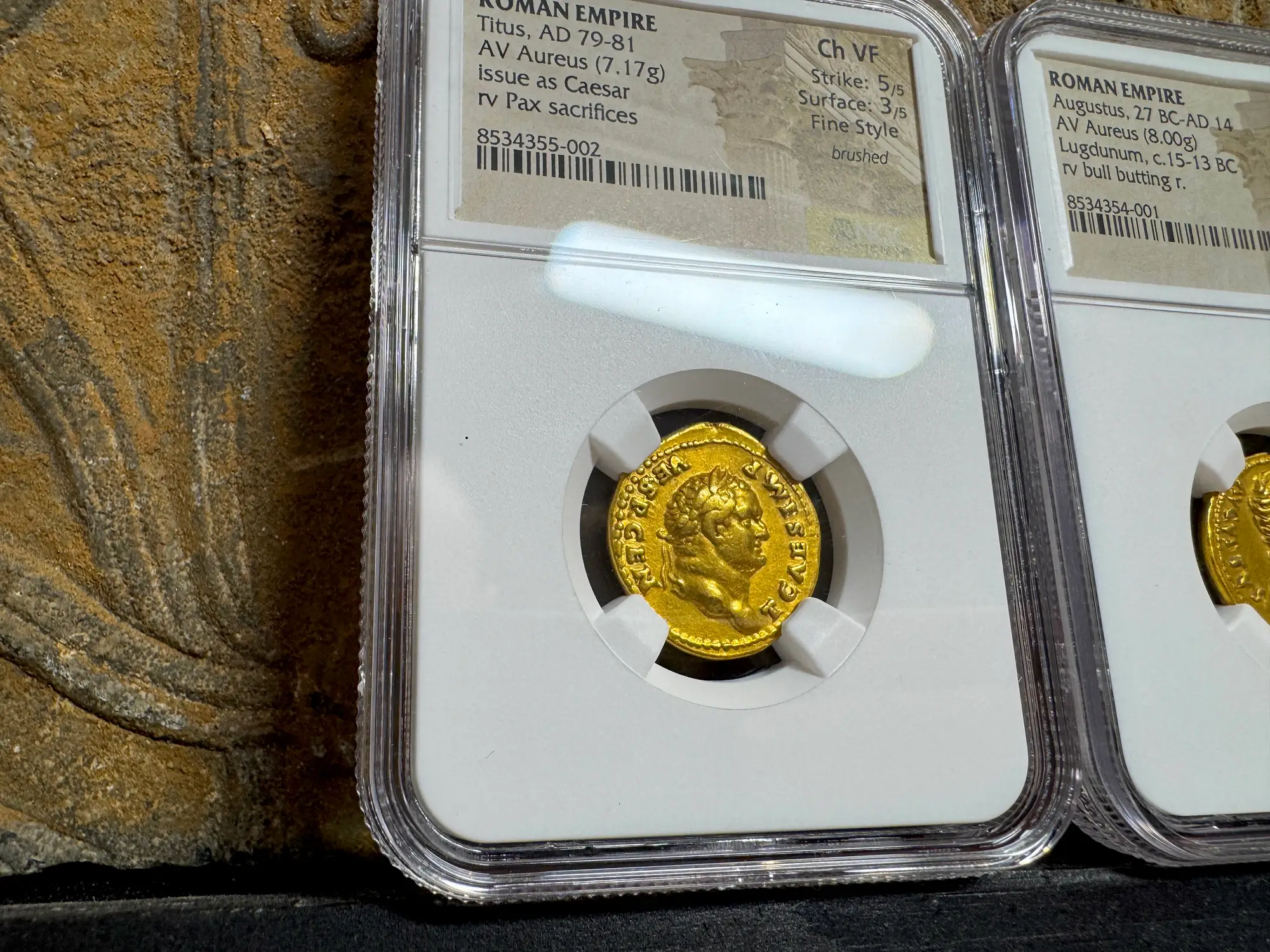 Roman Empire "Titus" 11th of 12 Caesars NGC Ch VF 2