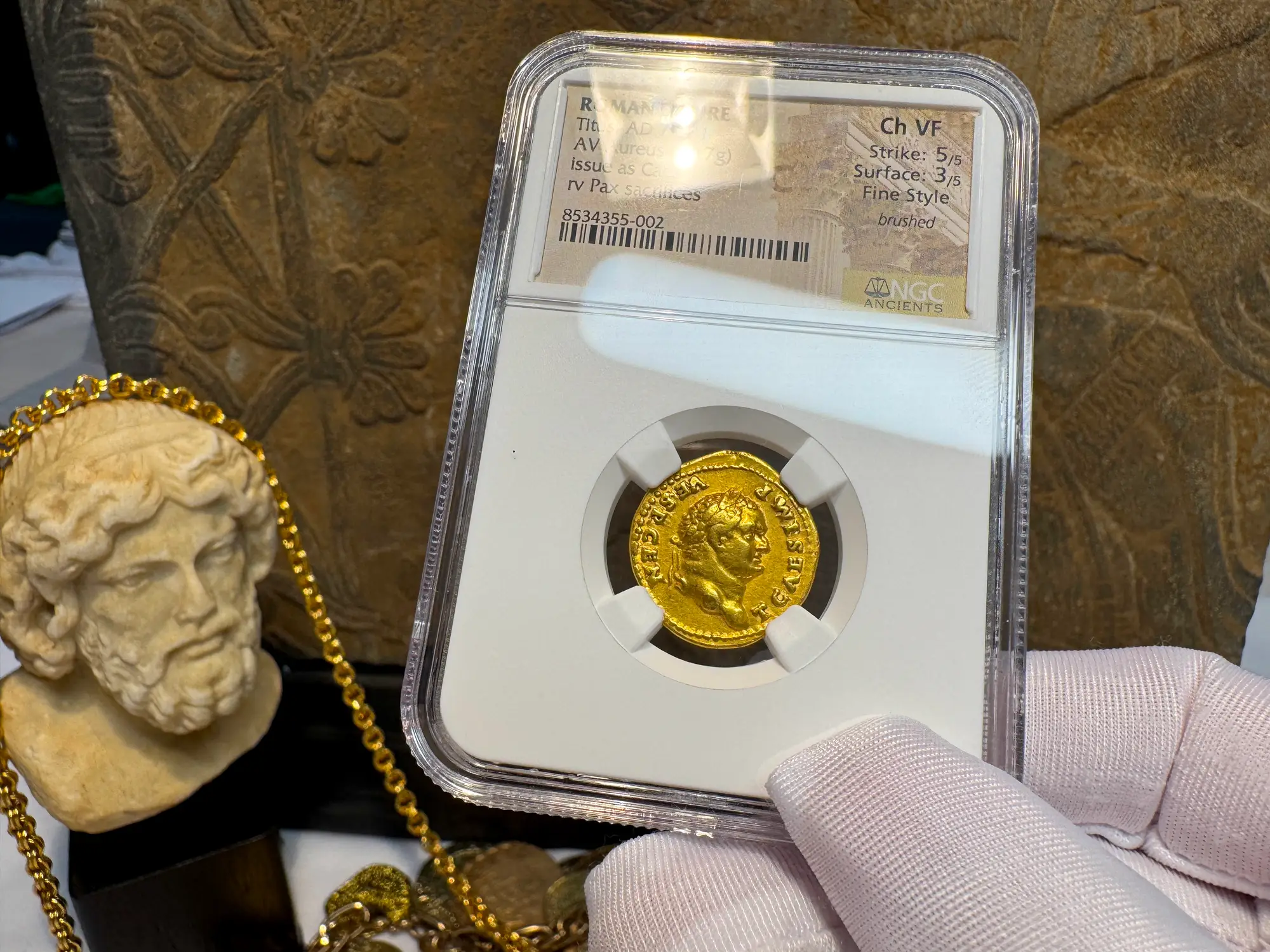 Roman Empire "Titus" 11th of 12 Caesars NGC Ch VF 12