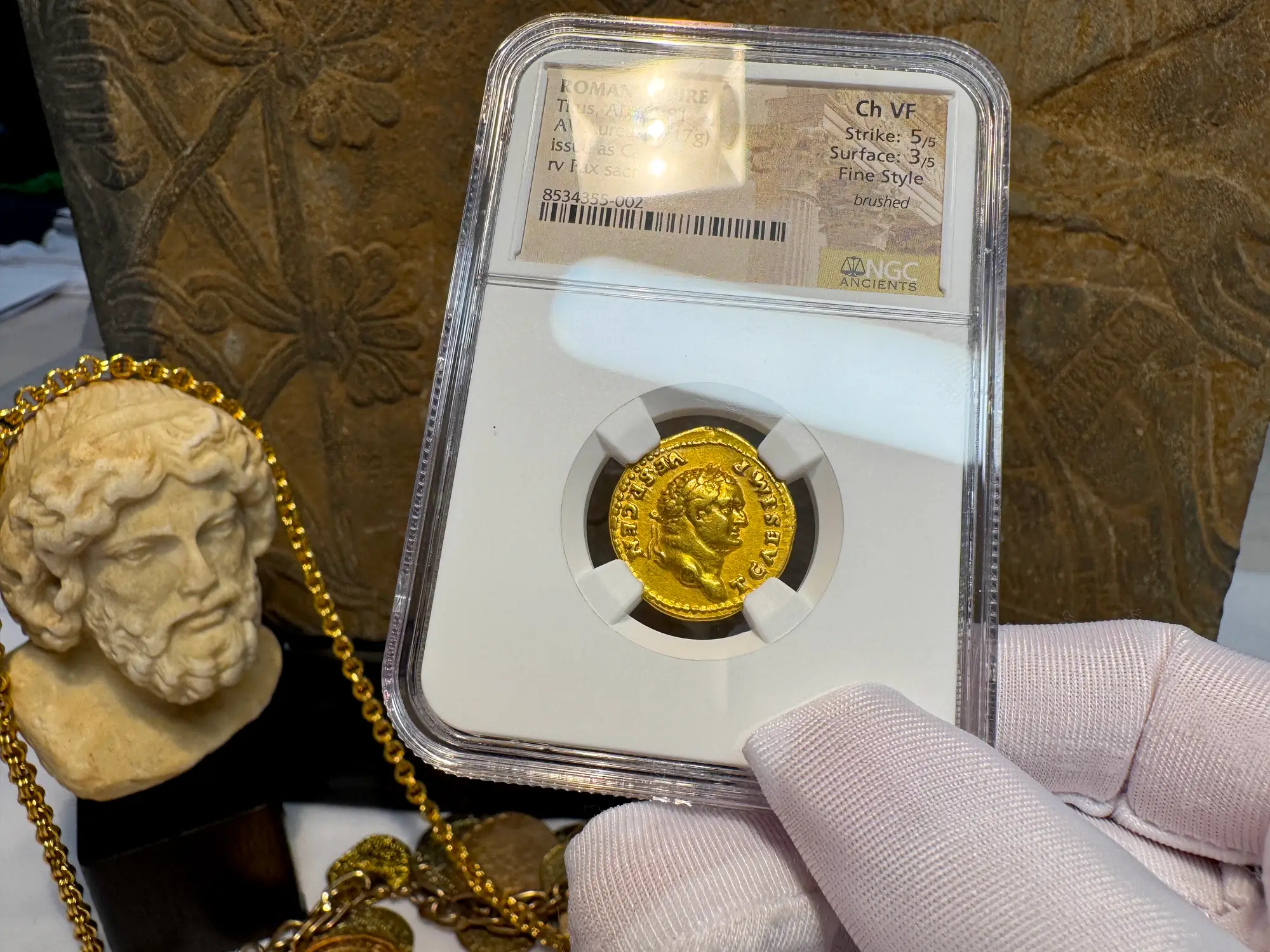 Roman Empire "Titus" 11th of 12 Caesars NGC Ch VF 13