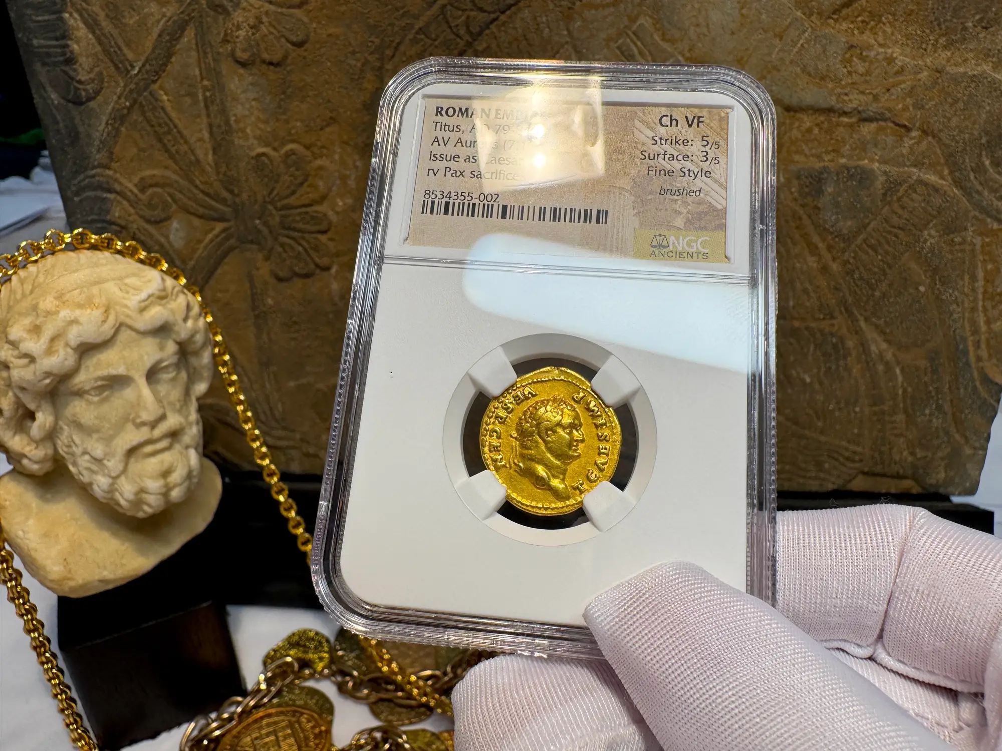 Roman Empire "Titus" 11th of 12 Caesars NGC Ch VF 14