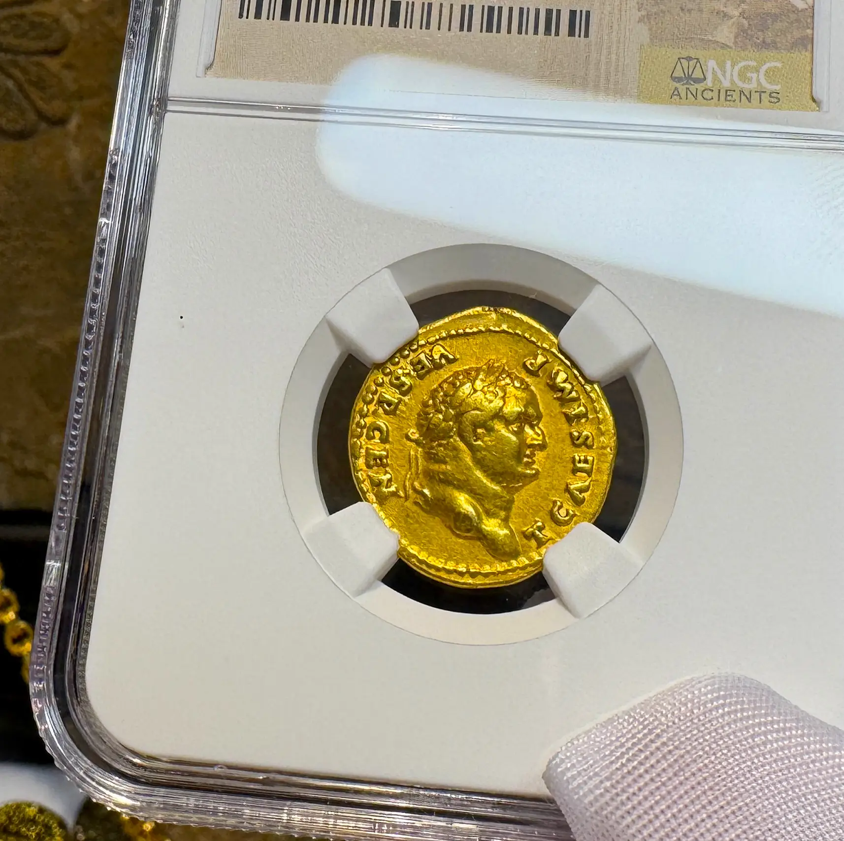 Roman Empire "Titus" 11th of 12 Caesars NGC Ch VF