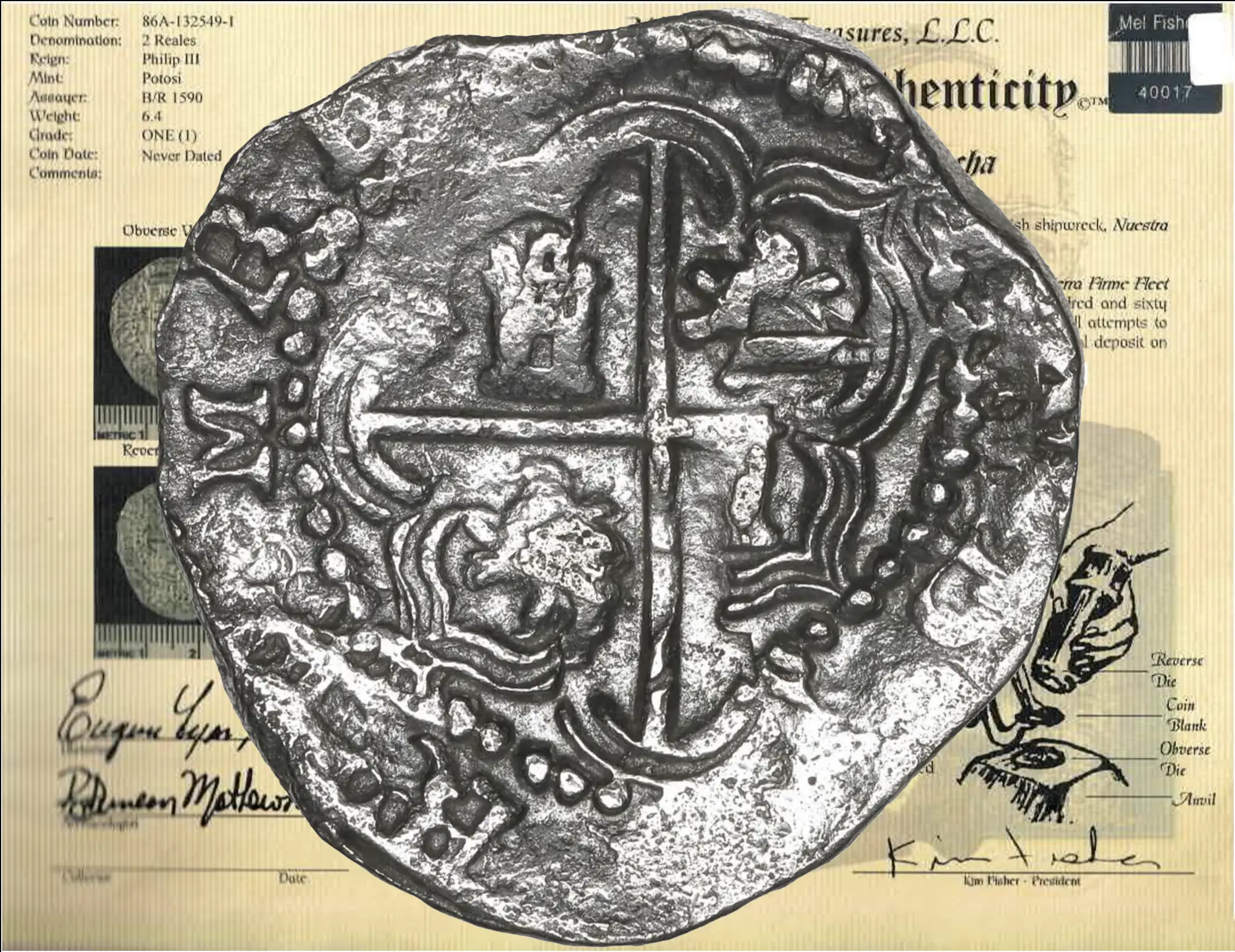 Bolivia 2 Reales 1598-21 "Atocha 1622 Shipwreck" Grade 1