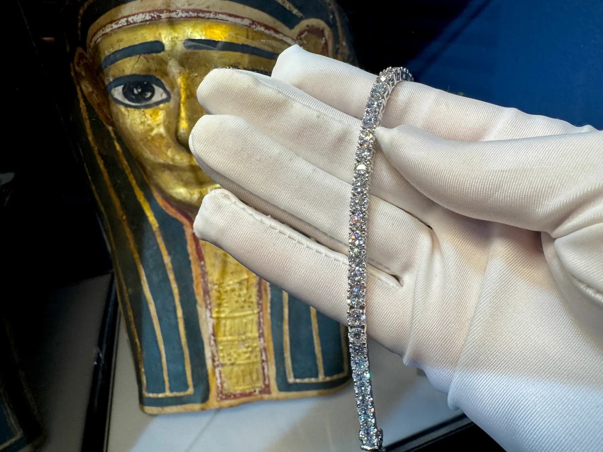 Diamond Tennis Bracelet D Color VVS2 Weight 14.43ct 7