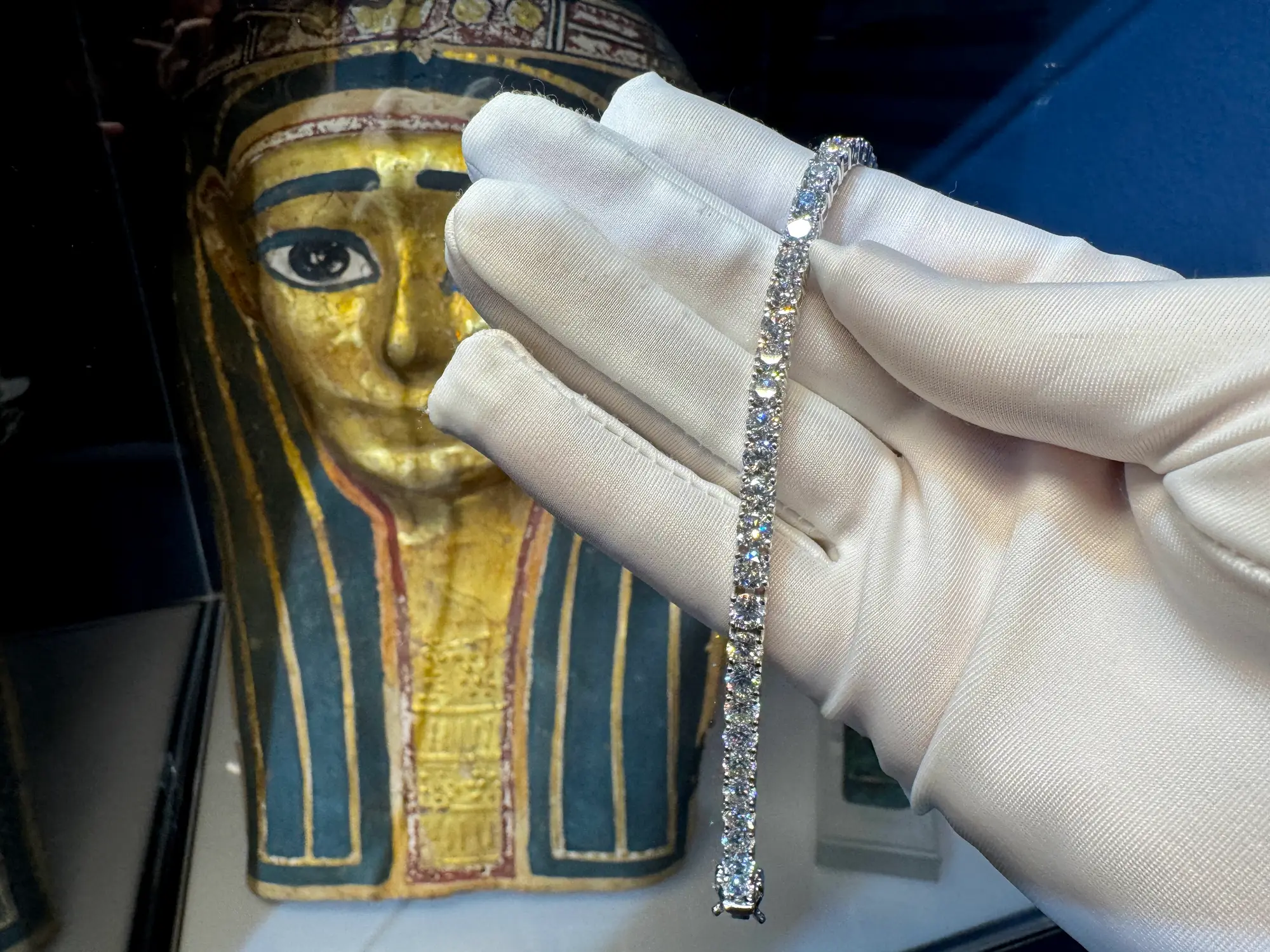 Diamond Tennis Bracelet D Color VVS2 Weight 14.43ct 12