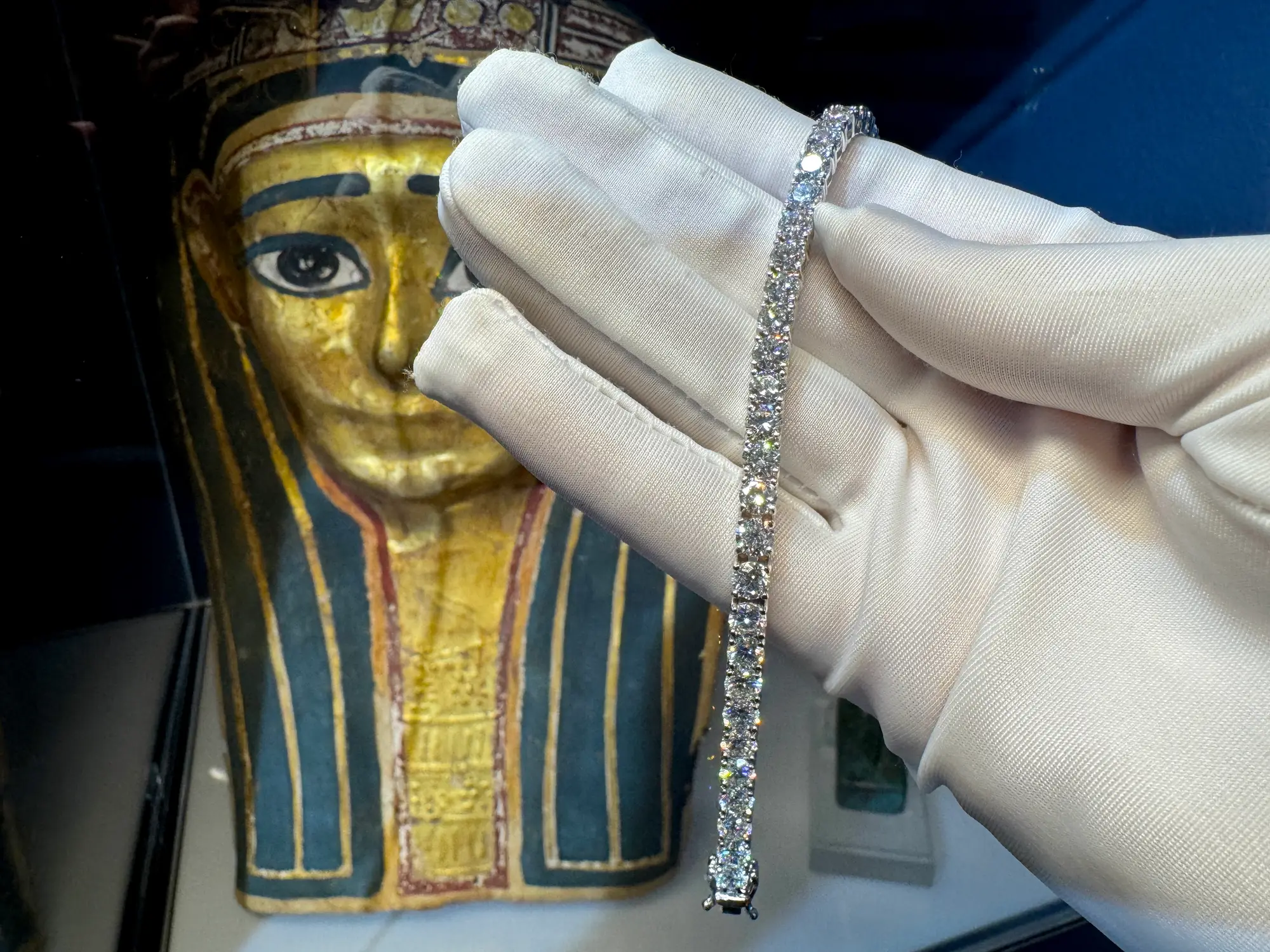 Diamond Tennis Bracelet D Color VVS2 Weight 14.43ct 13