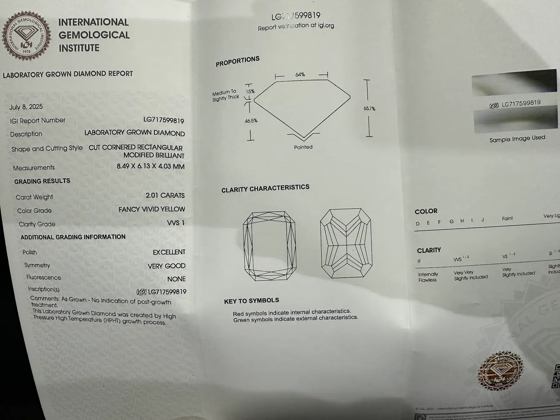 Lab Grown Fancy Yellow Diamond Ring 2CT VVS1 3