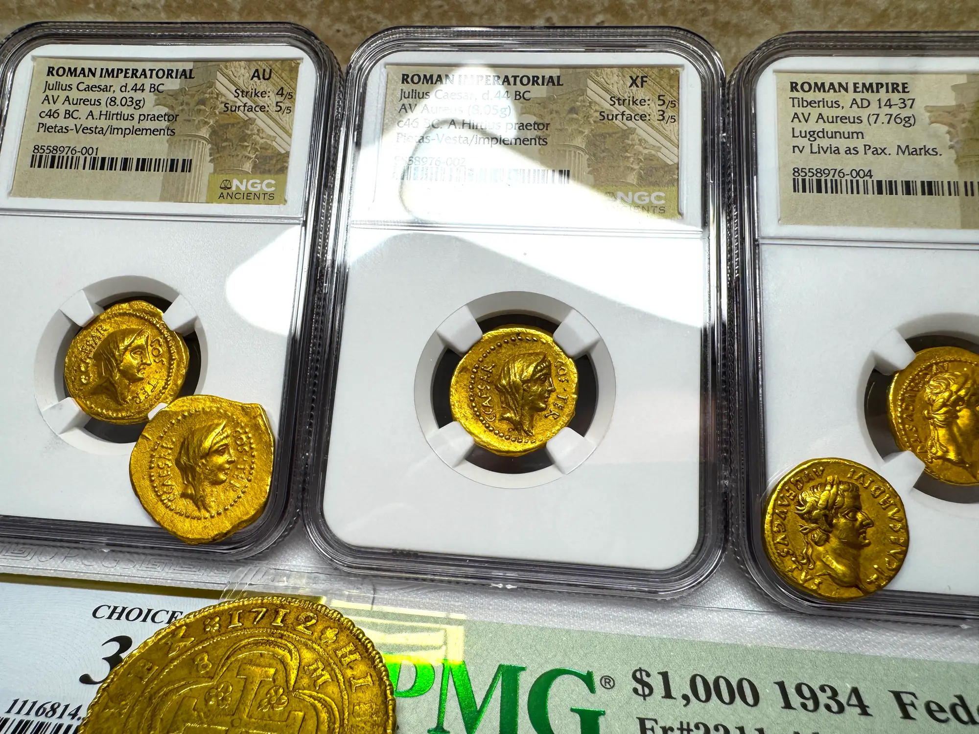 Roman Imperatorial "Julius Caesar" 1st of 12 Caesars NGC XF 31