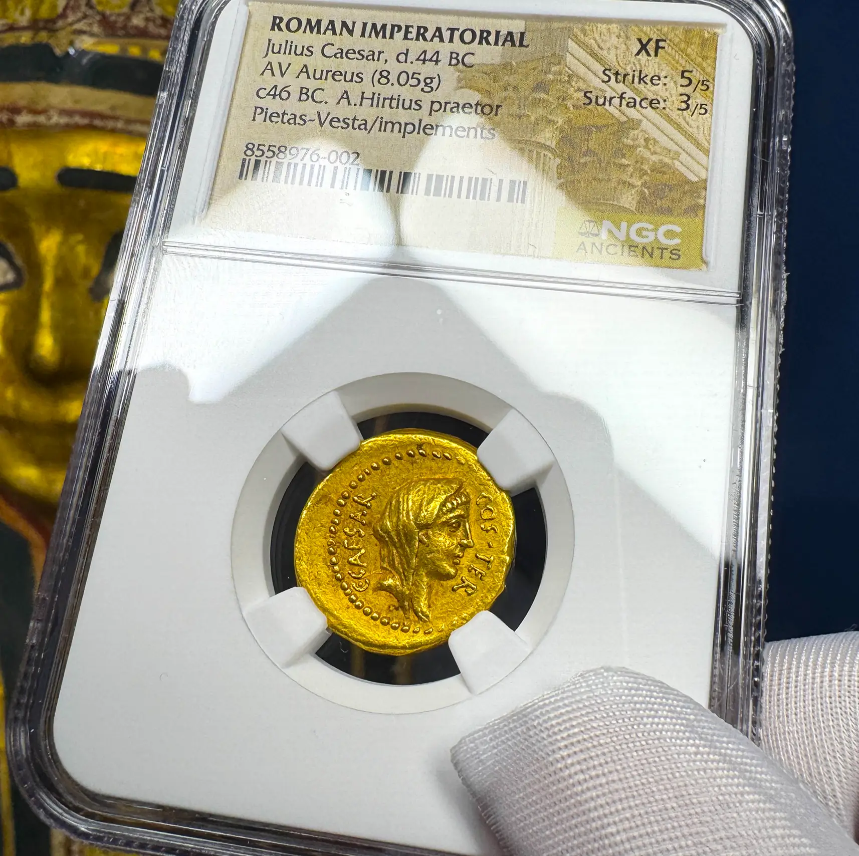 Roman Imperatorial "Julius Caesar" 1st of 12 Caesars NGC XF 22