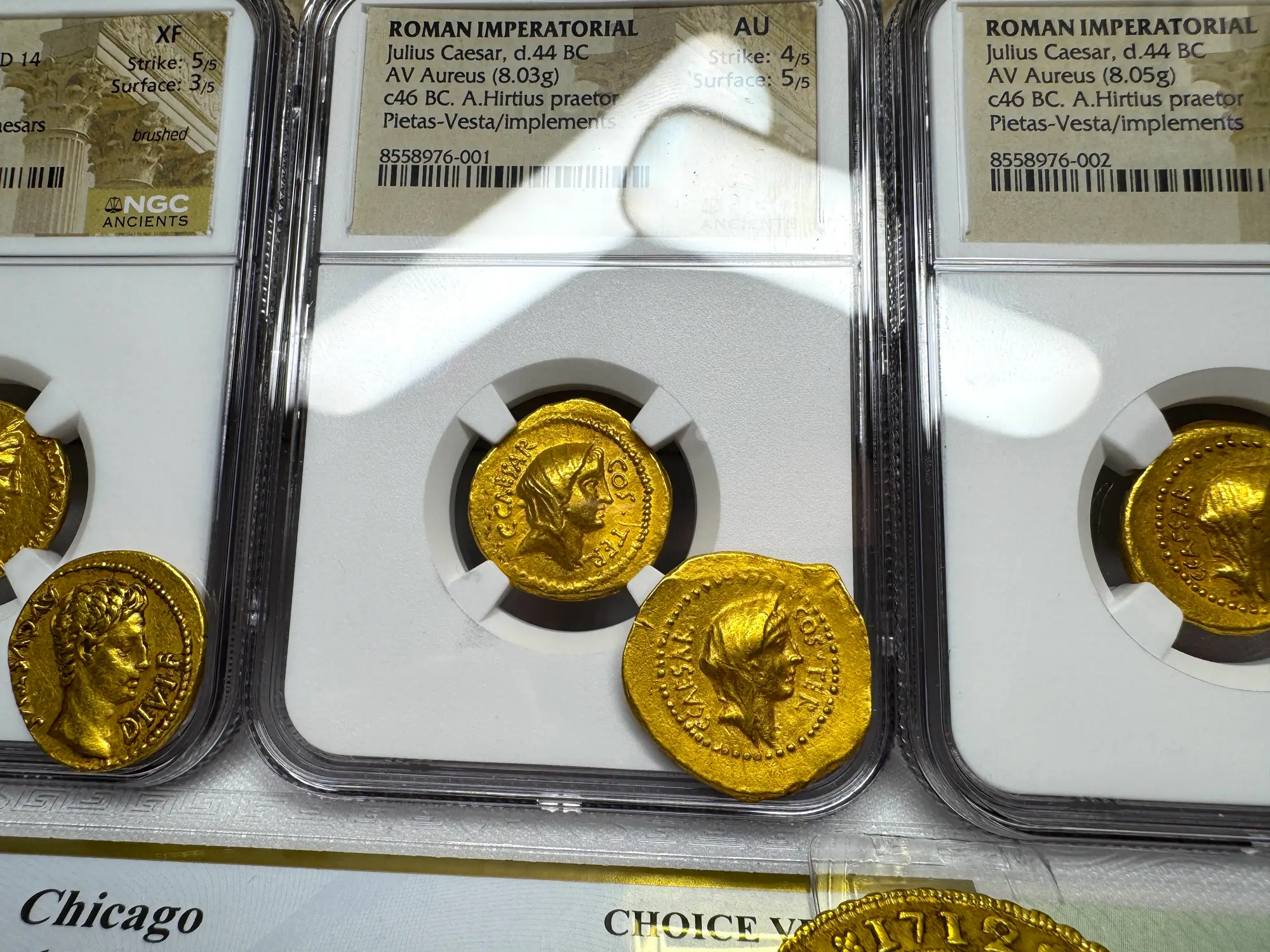 Roman Imperatorial "Julius Caesar" 1st of 12 Caesars NGC AU 21