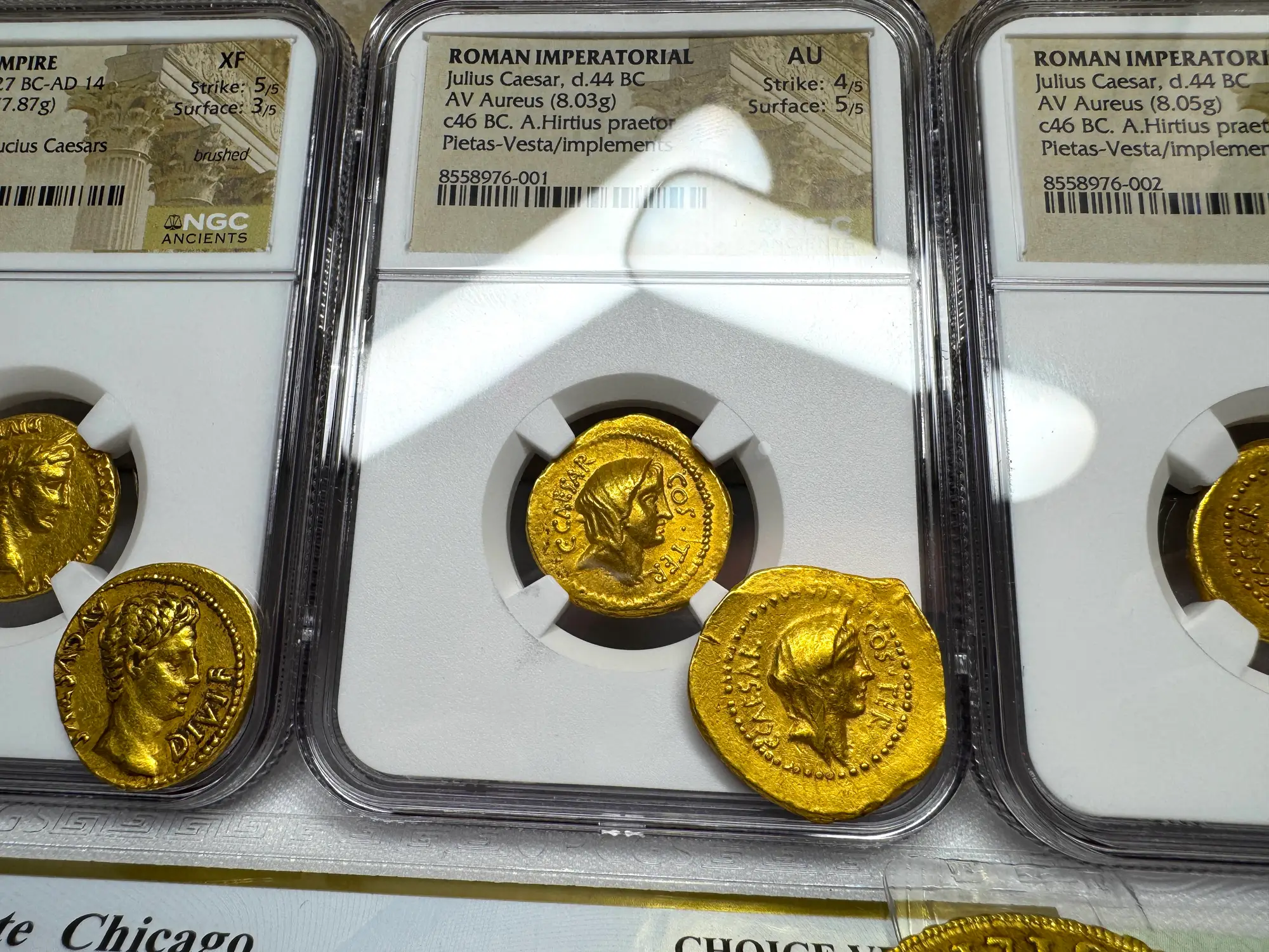 Roman Imperatorial "Julius Caesar" 1st of 12 Caesars NGC AU 23