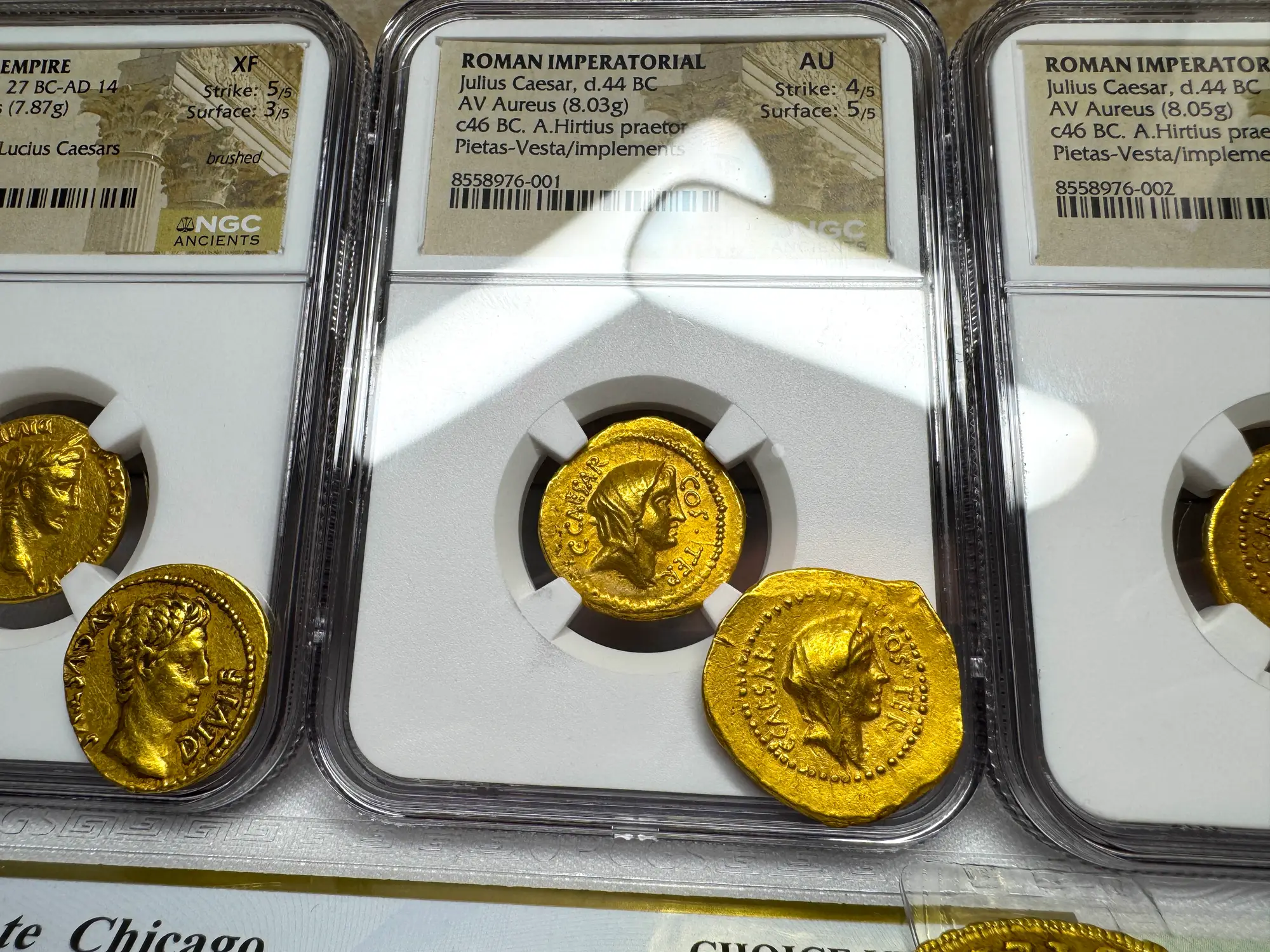 Roman Imperatorial "Julius Caesar" 1st of 12 Caesars NGC AU 24