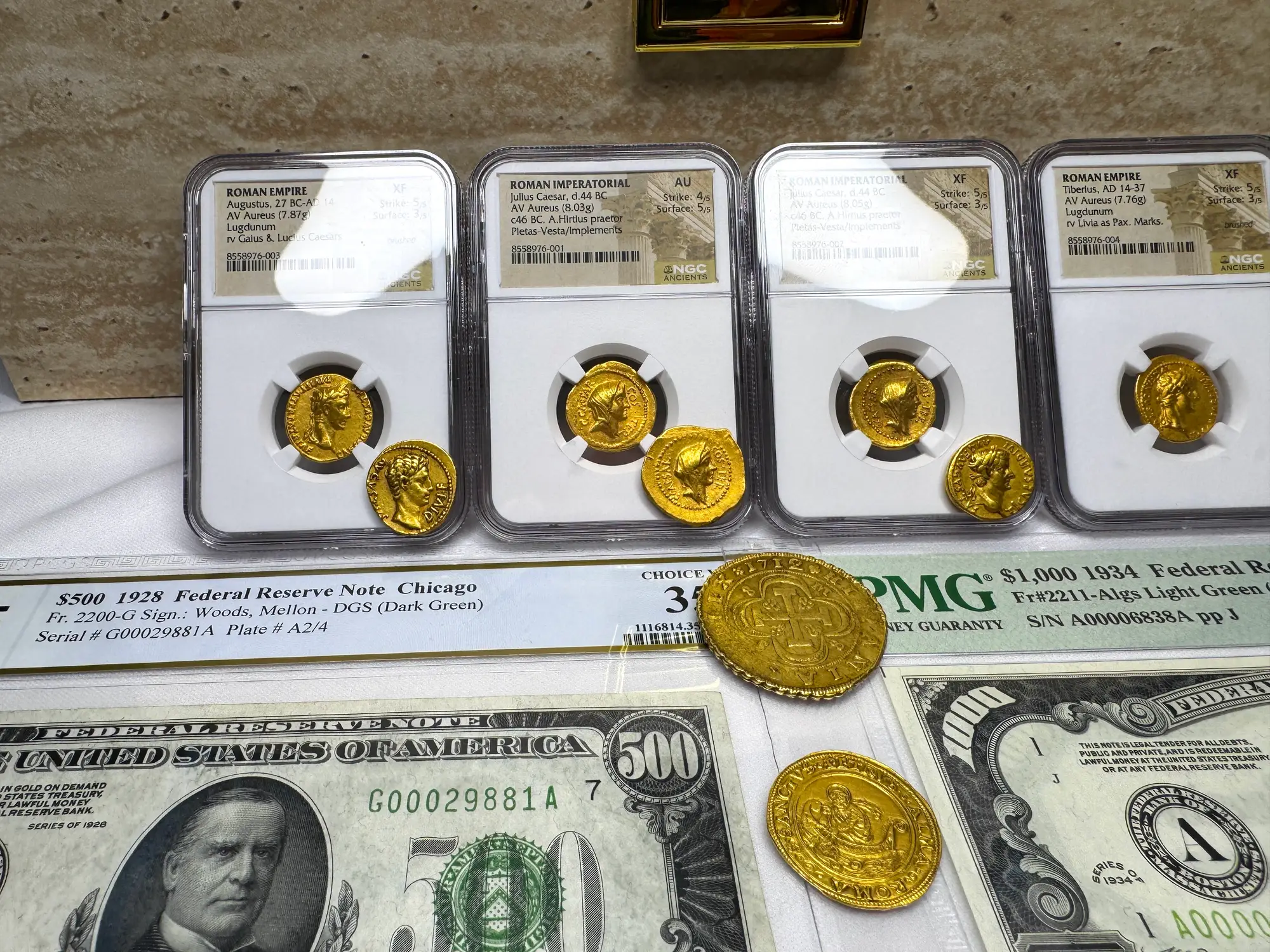 Roman Imperatorial "Julius Caesar" 1st of 12 Caesars NGC AU 28