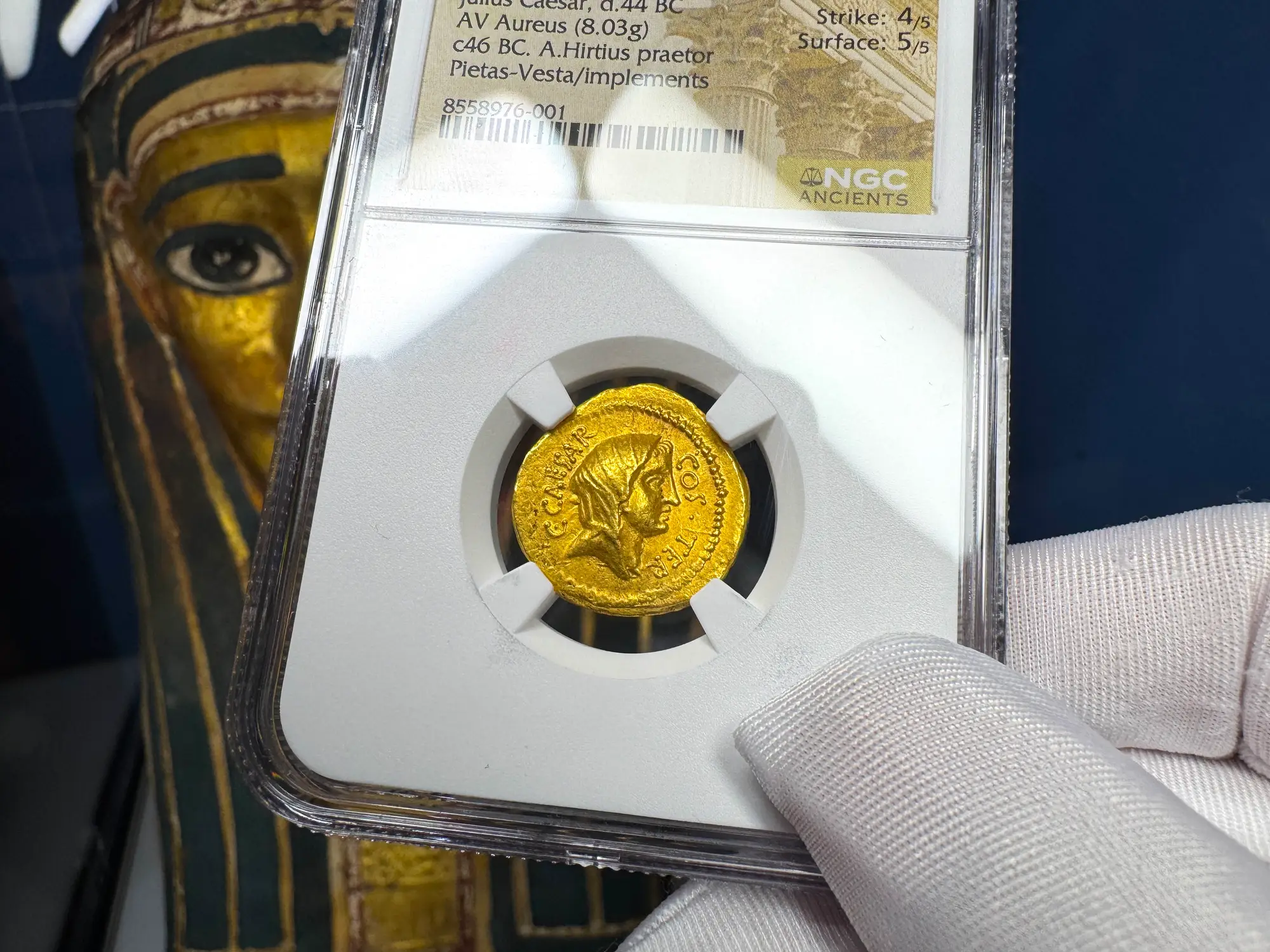 Roman Imperatorial "Julius Caesar" 1st of 12 Caesars NGC AU 4