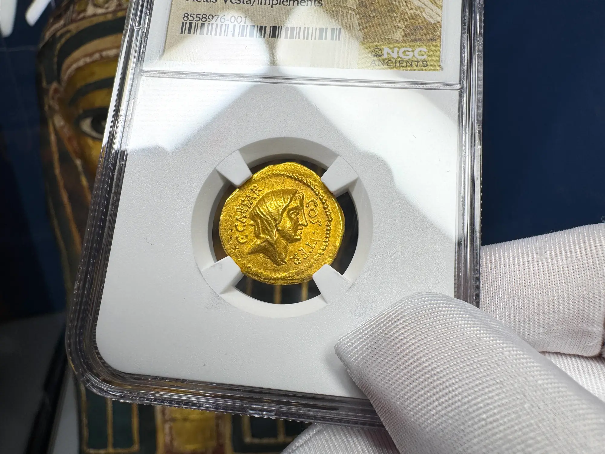 Roman Imperatorial "Julius Caesar" 1st of 12 Caesars NGC AU 2