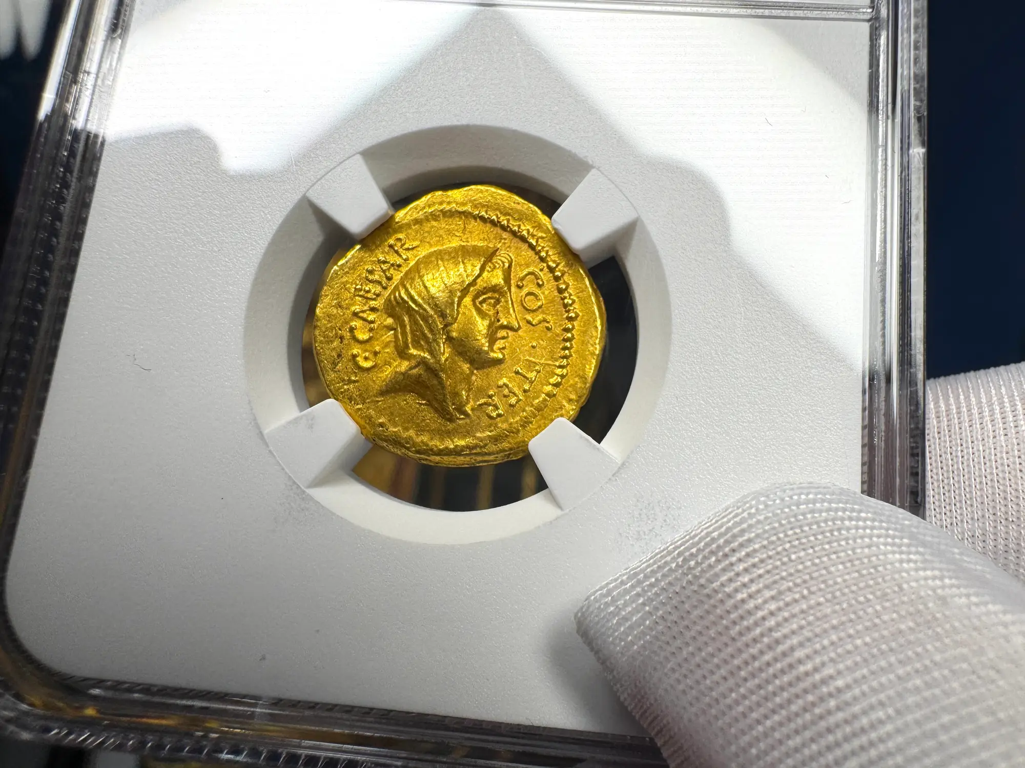 Roman Imperatorial "Julius Caesar" 1st of 12 Caesars NGC AU 26