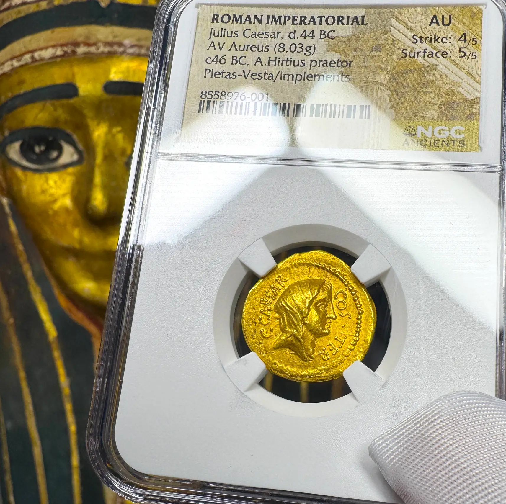 Roman Imperatorial "Julius Caesar" 1st of 12 Caesars NGC AU