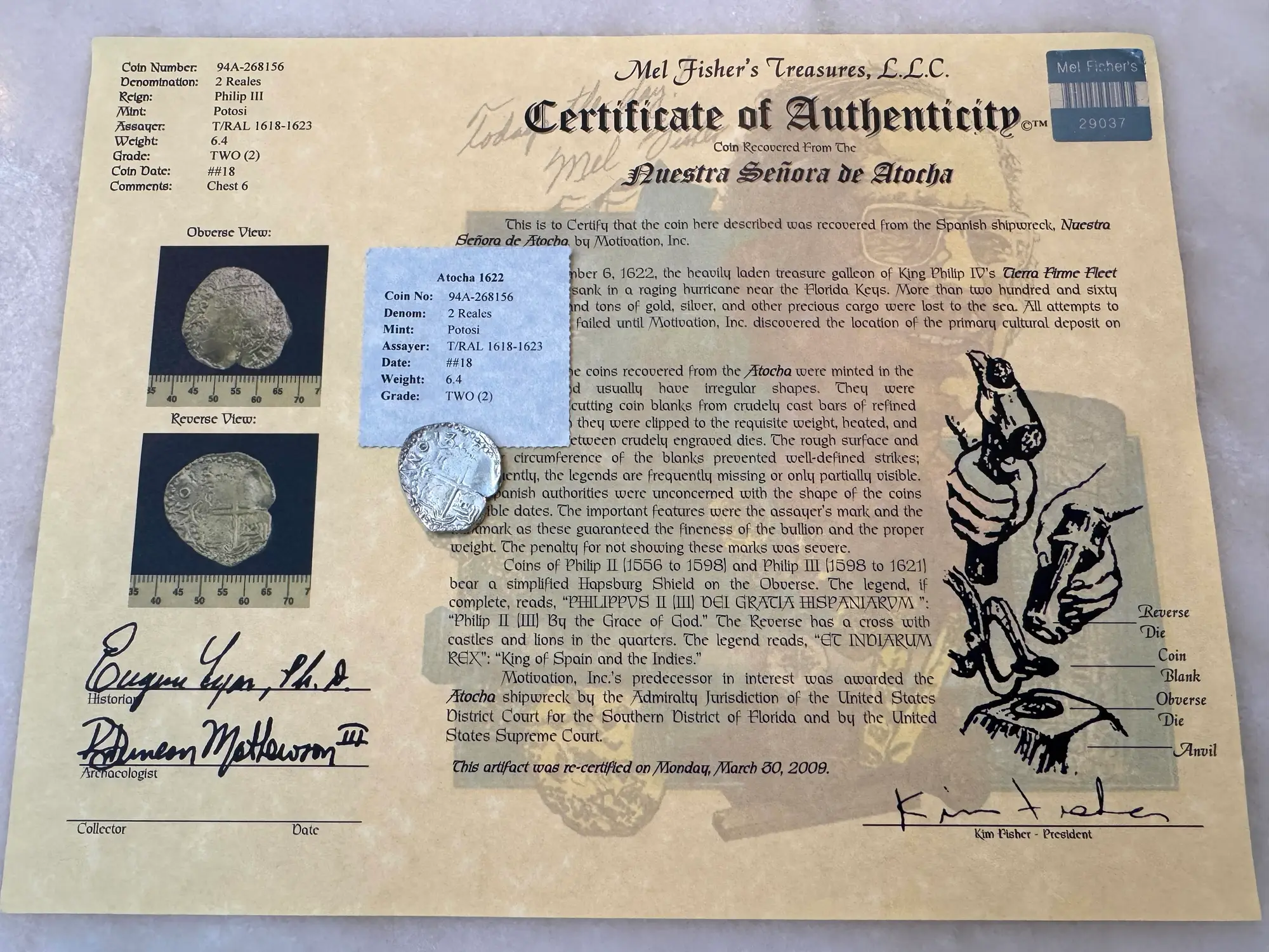 Bolivia 2 Reales 1618 "Atocha 1622 Shipwreck" Grade 2 5