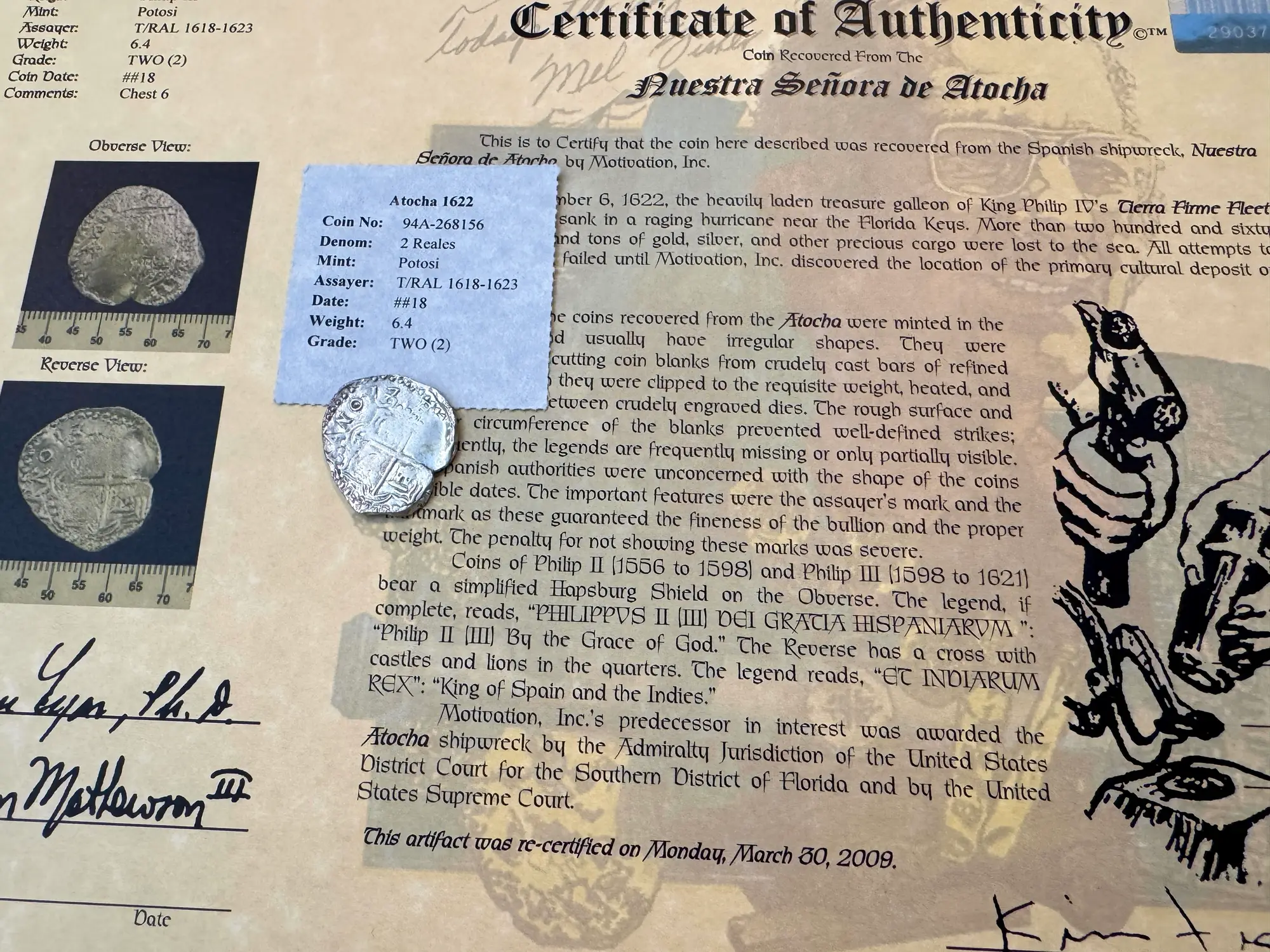 Bolivia 2 Reales 1618 "Atocha 1622 Shipwreck" Grade 2 6