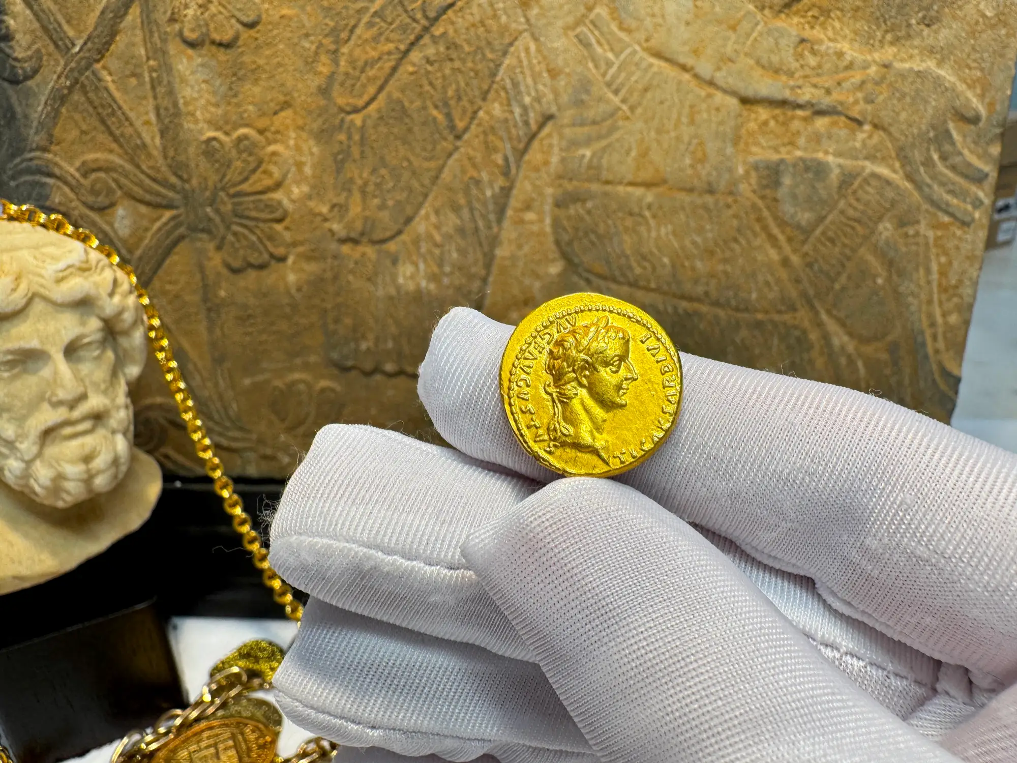 Roman Empire "Tiberius" 3rd of 12 Caesars NGC Ch XF 9