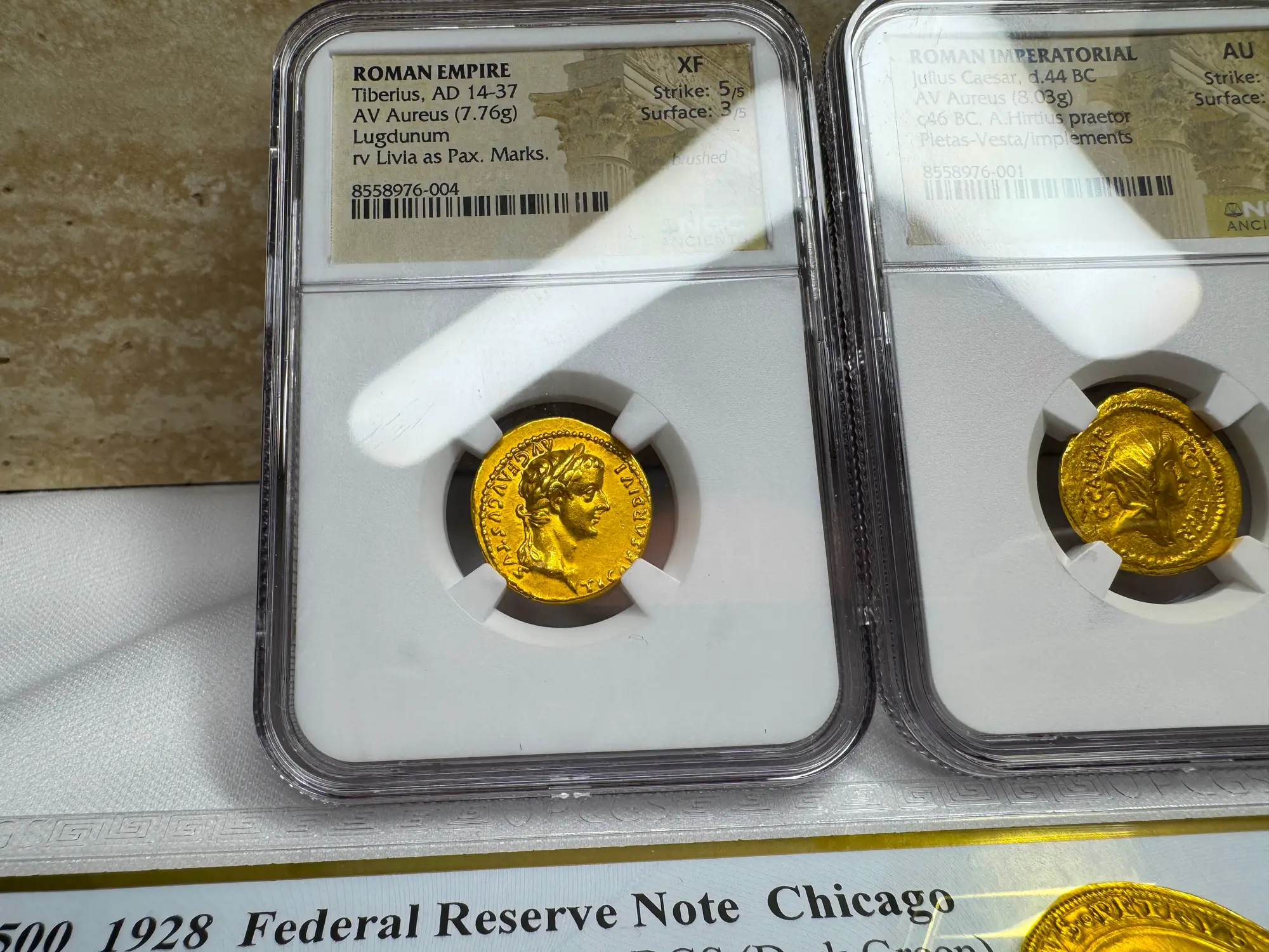 Roman Empire "Tiberius" 3rd of 12 Caesars NGC Ch XF 25