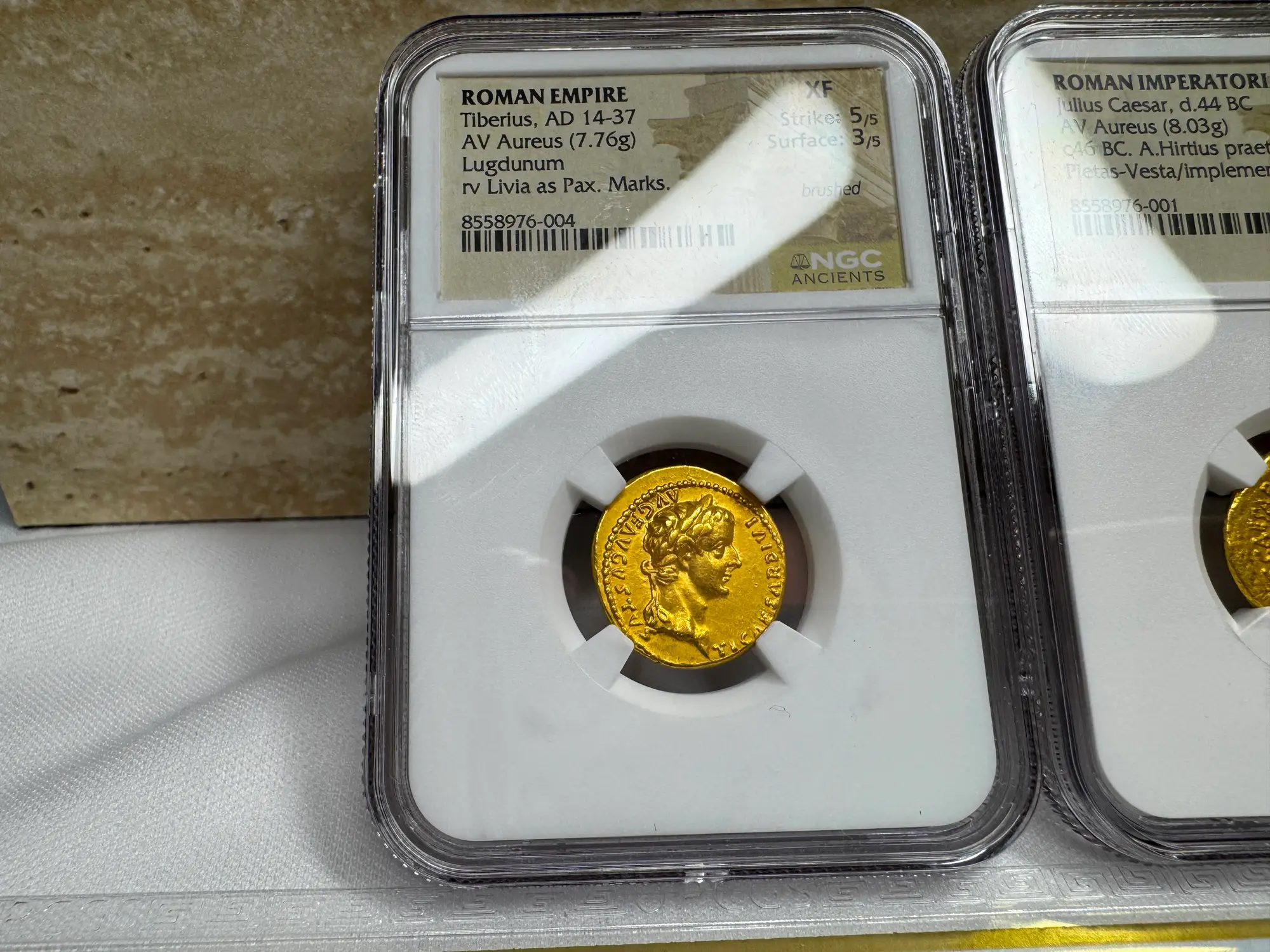 Roman Empire "Tiberius" 3rd of 12 Caesars NGC Ch XF 28