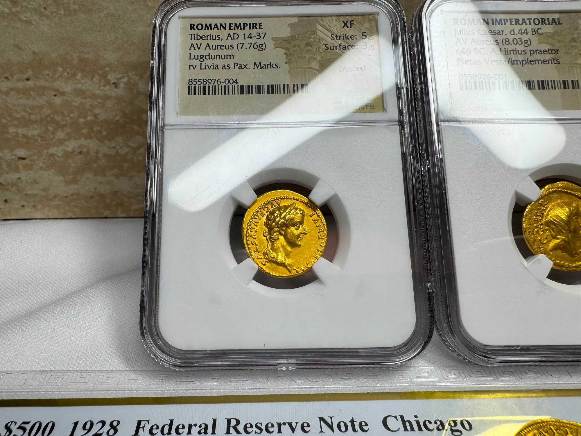 Roman Empire "Tiberius" 3rd of 12 Caesars NGC Ch XF 17