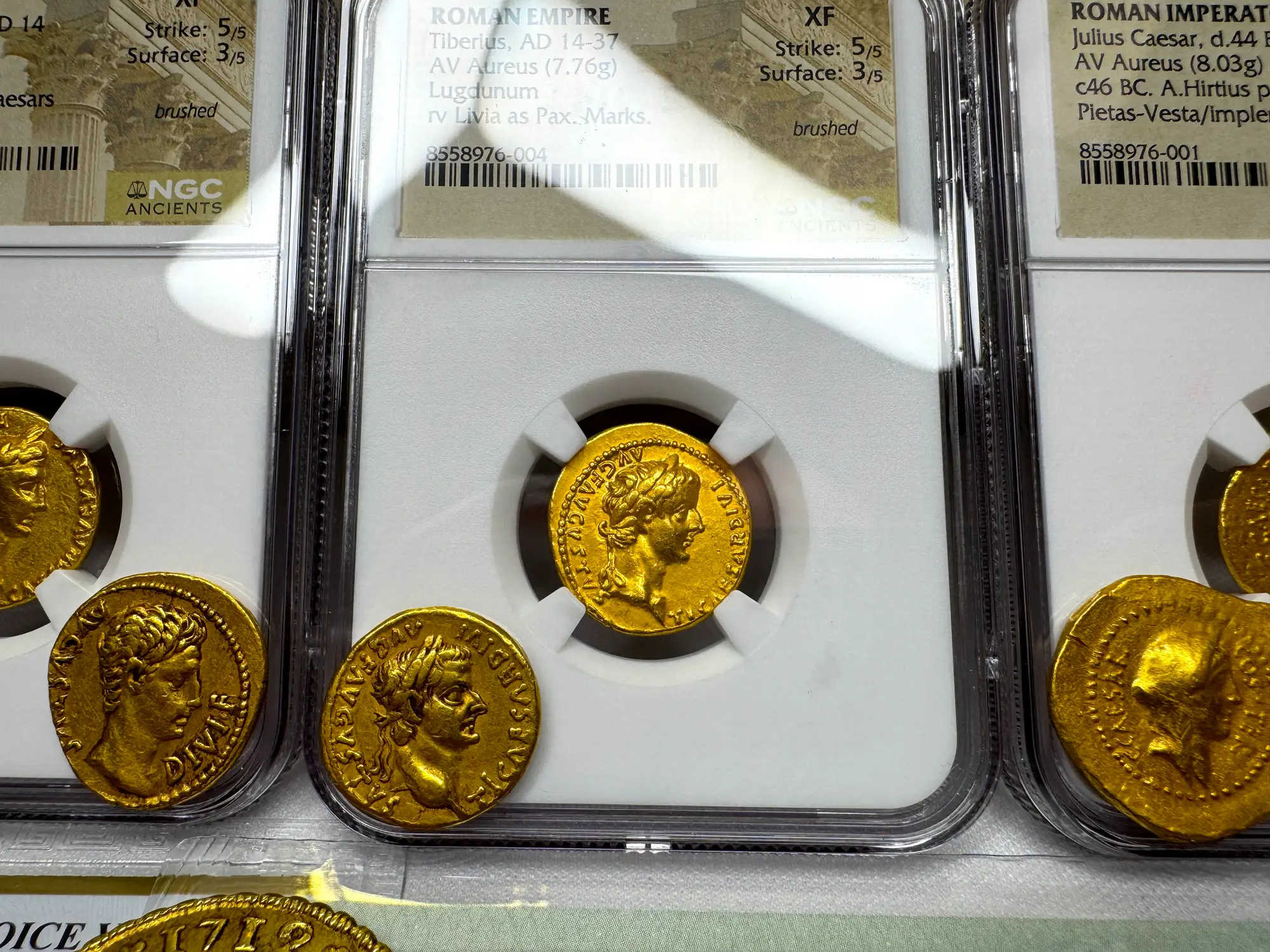 Roman Empire "Tiberius" 3rd of 12 Caesars NGC Ch XF 27