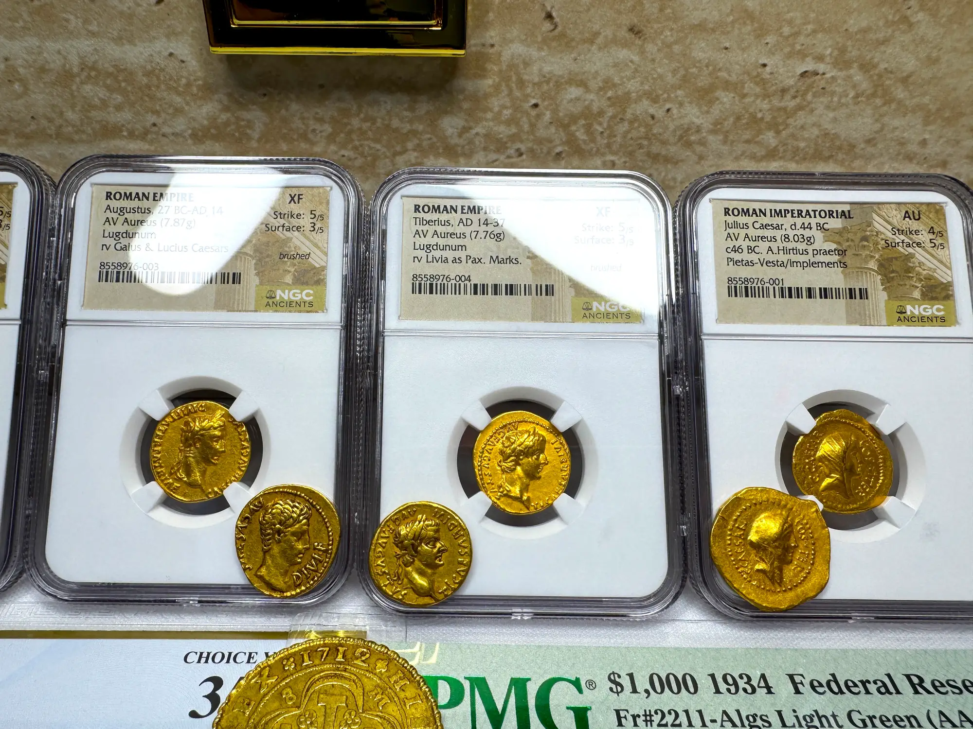 Roman Empire "Tiberius" 3rd of 12 Caesars NGC Ch XF 19