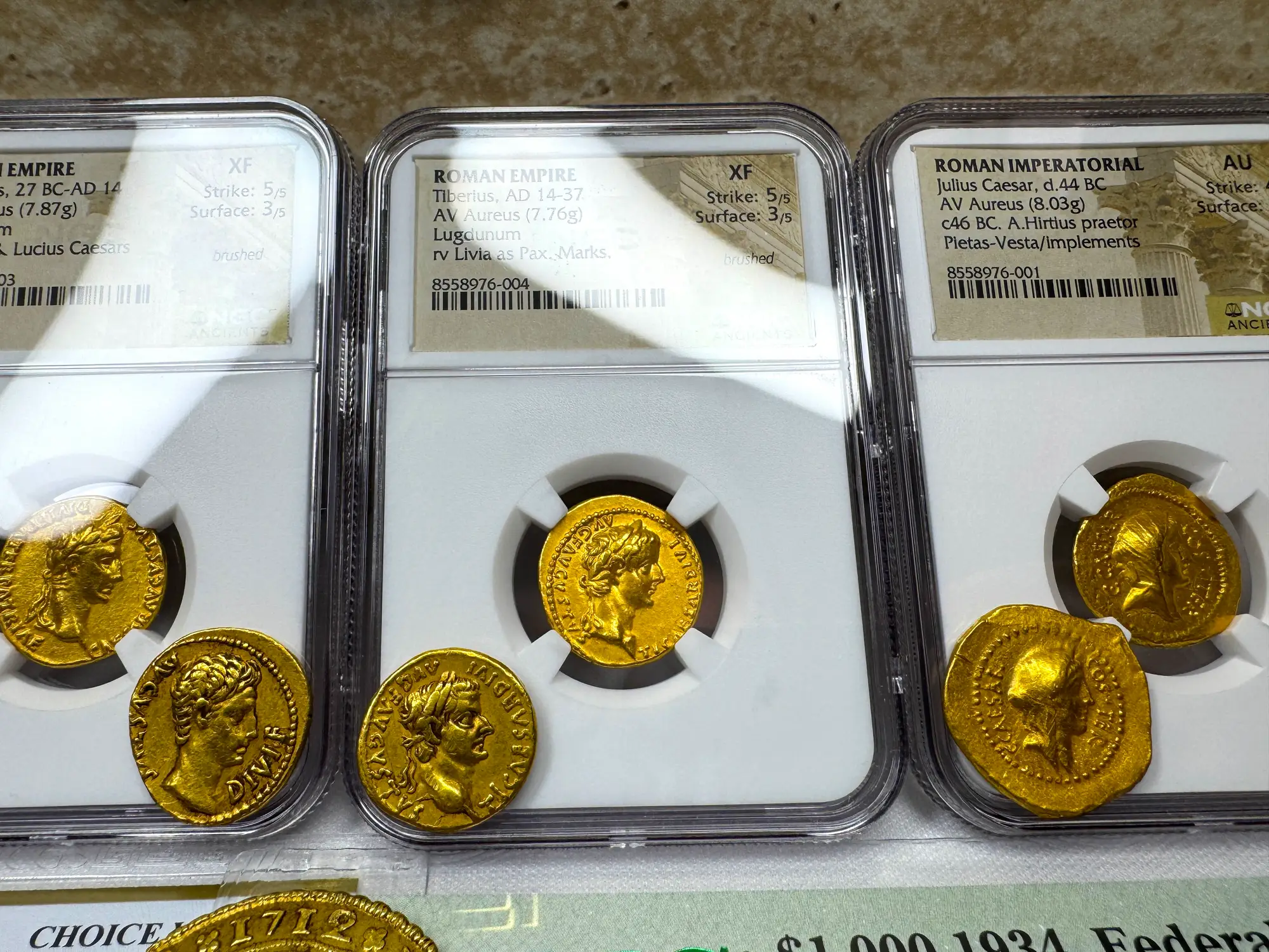 Roman Empire "Tiberius" 3rd of 12 Caesars NGC Ch XF 18