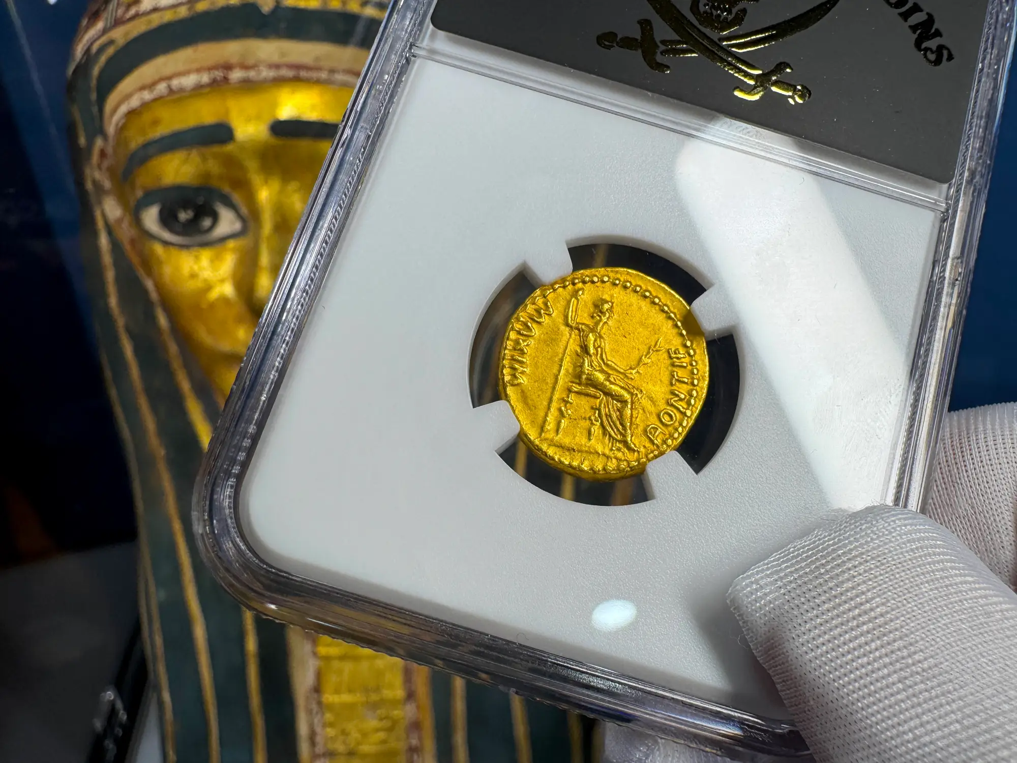 Roman Empire "Tiberius" 3rd of 12 Caesars NGC Ch XF 6