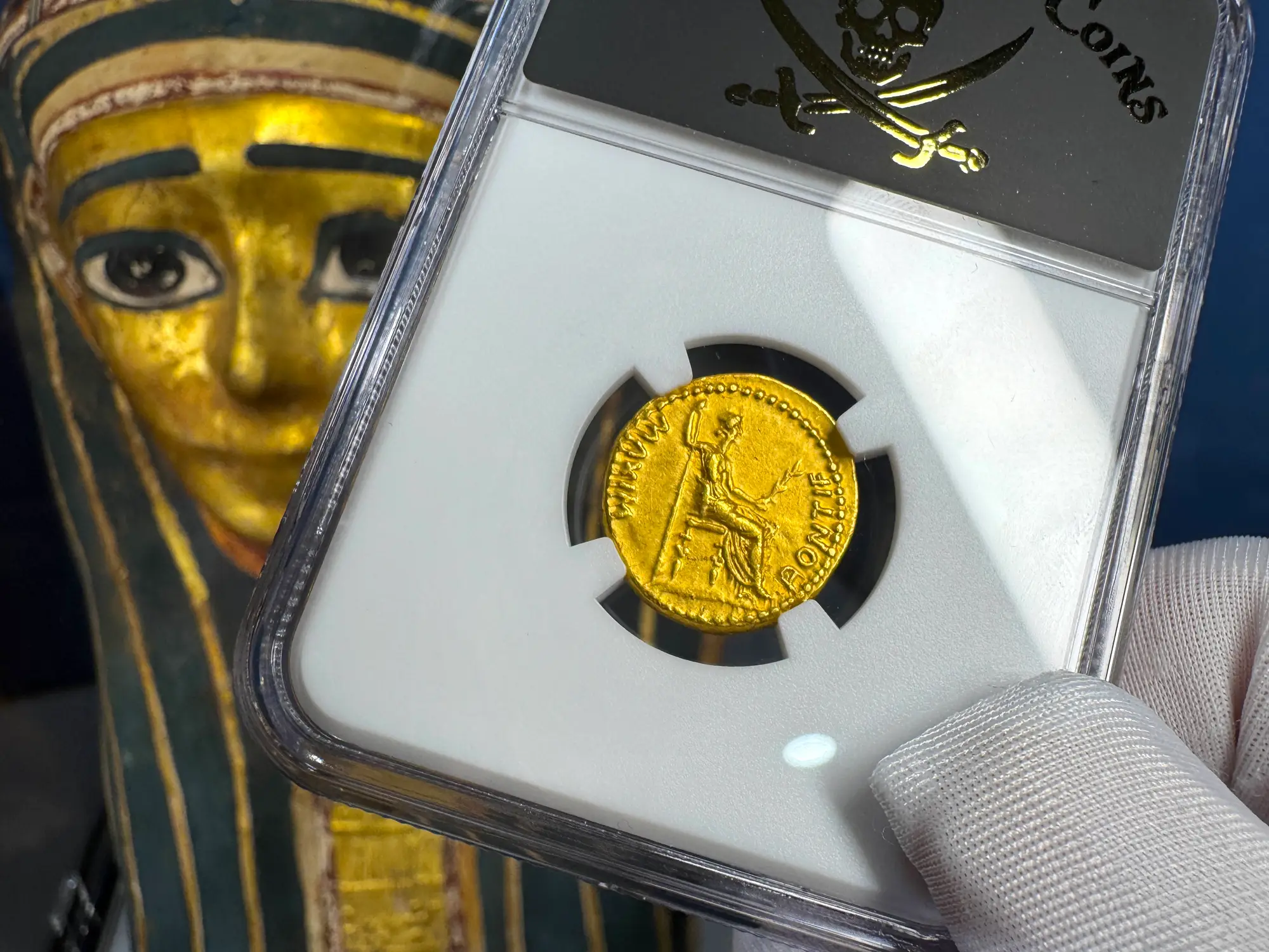 Roman Empire "Tiberius" 3rd of 12 Caesars NGC Ch XF 5