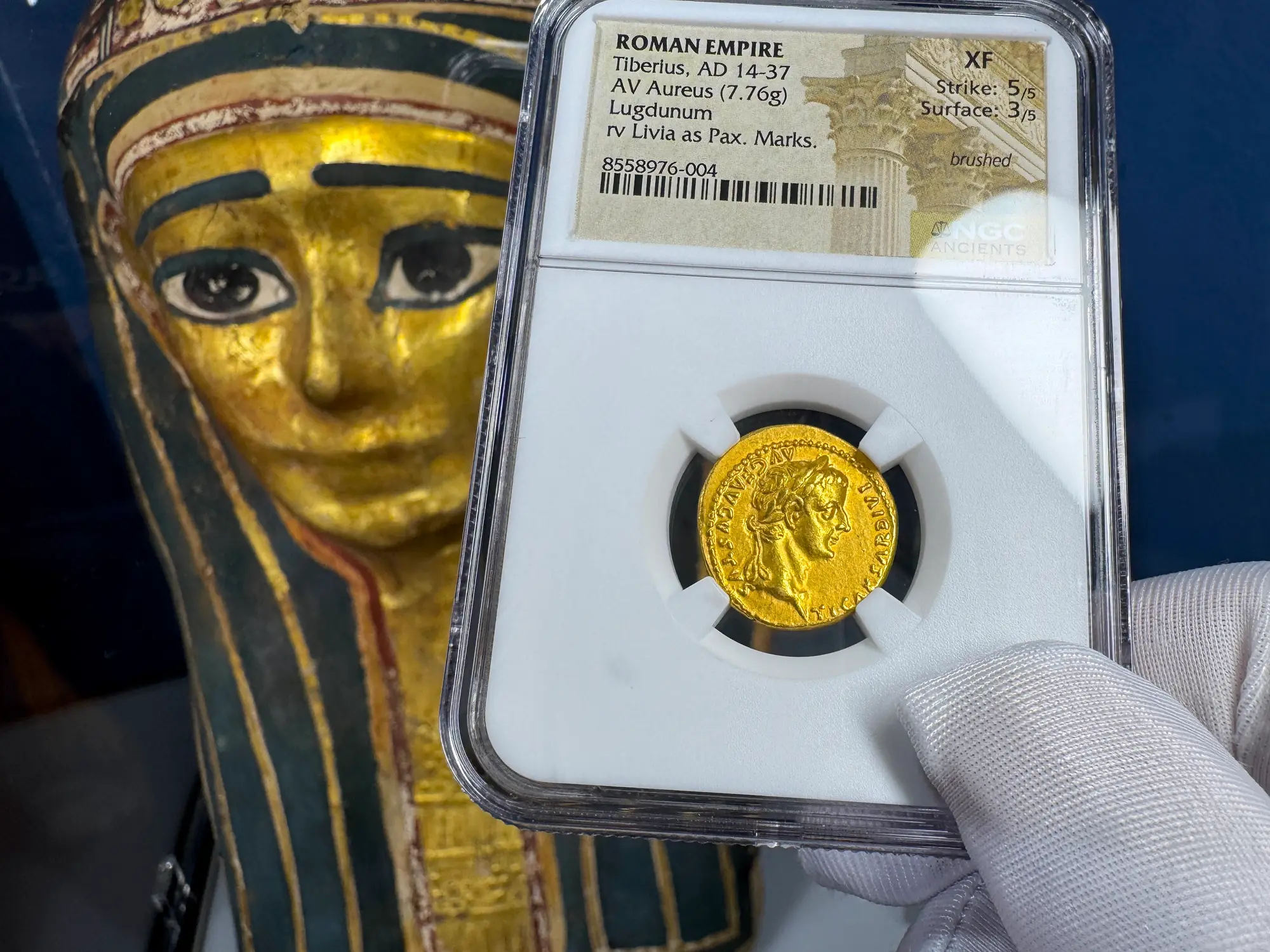 Roman Empire "Tiberius" 3rd of 12 Caesars NGC Ch XF 29