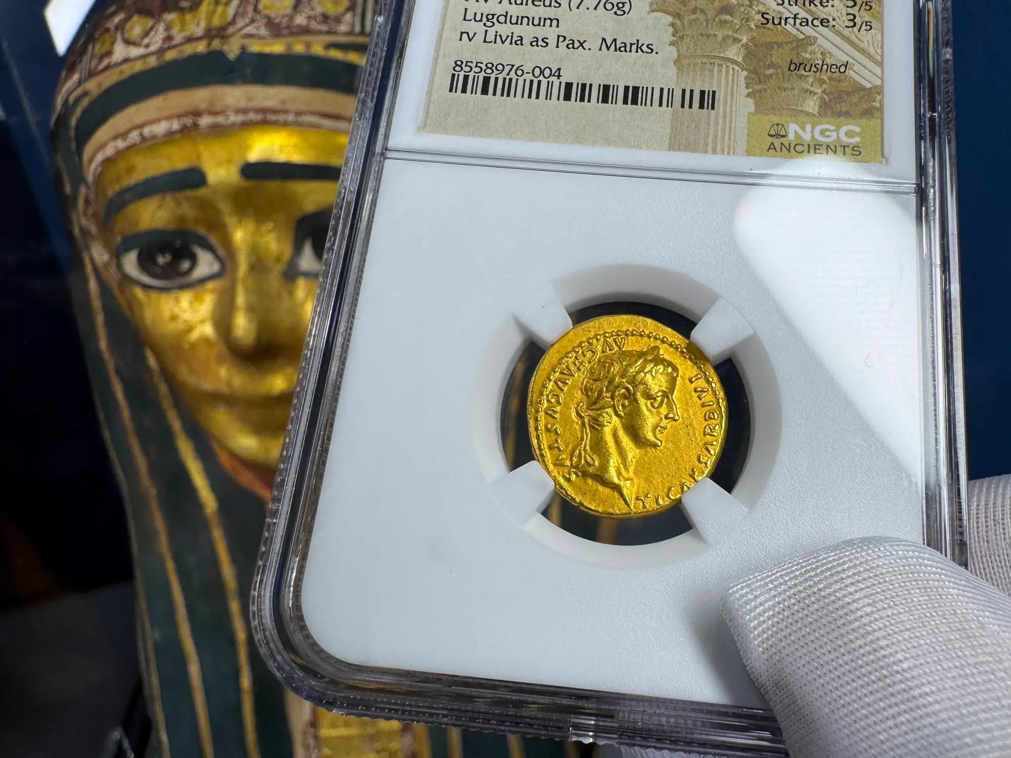 Roman Empire "Tiberius" 3rd of 12 Caesars NGC Ch XF 2