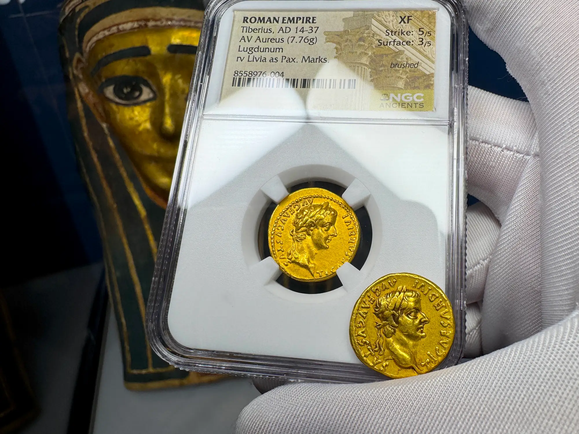 Roman Empire "Tiberius" 3rd of 12 Caesars NGC Ch XF 32