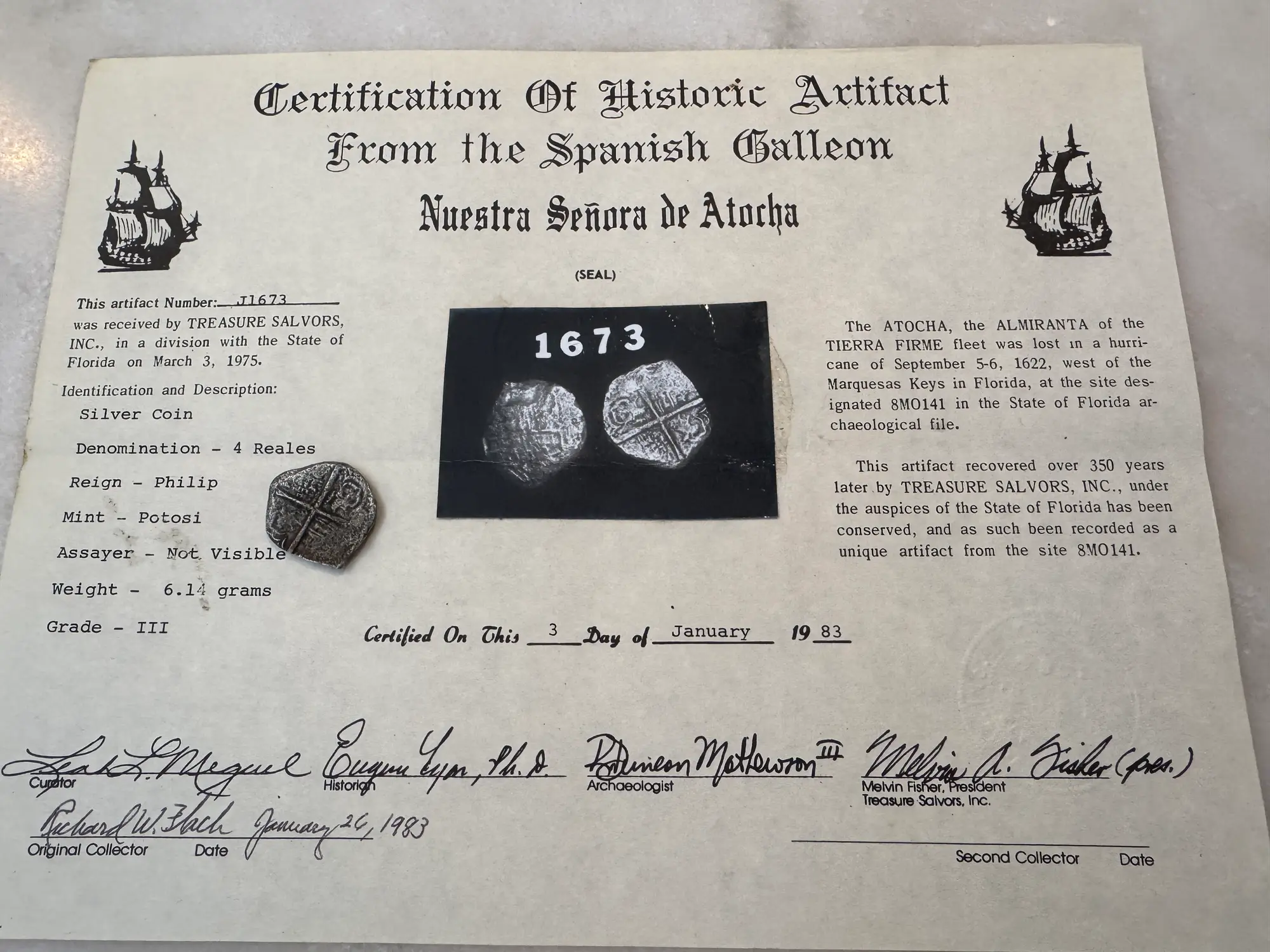 Bolivia 4 Reales 1598-21 "Atocha 1622 Shipwreck" Grade 3 2