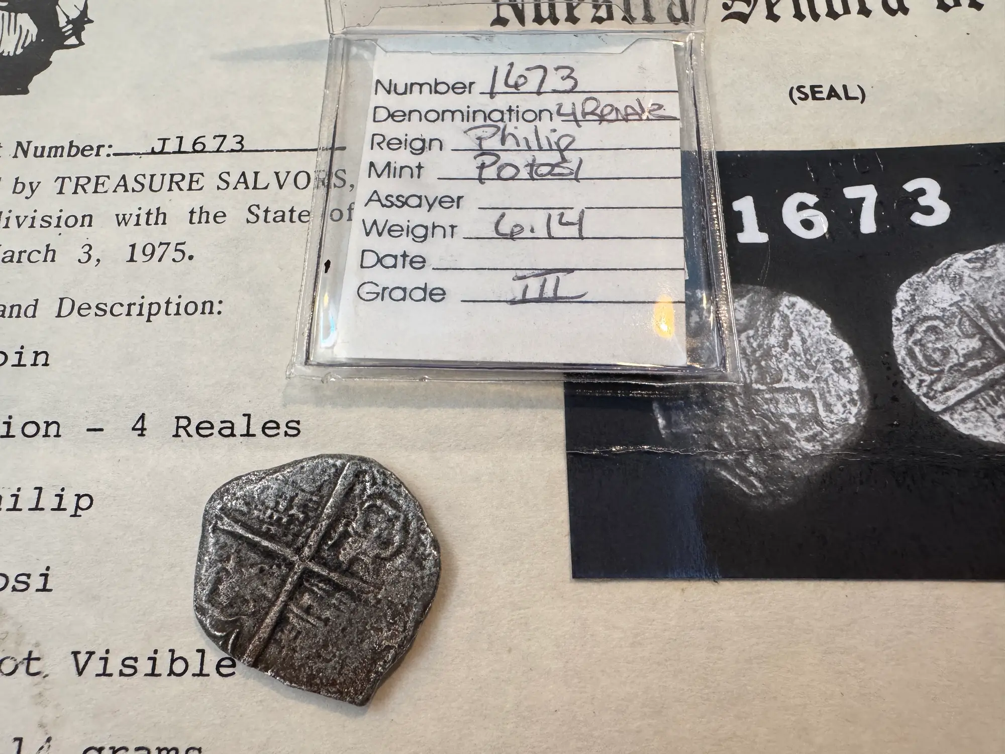 Bolivia 4 Reales 1598-21 "Atocha 1622 Shipwreck" Grade 3 9