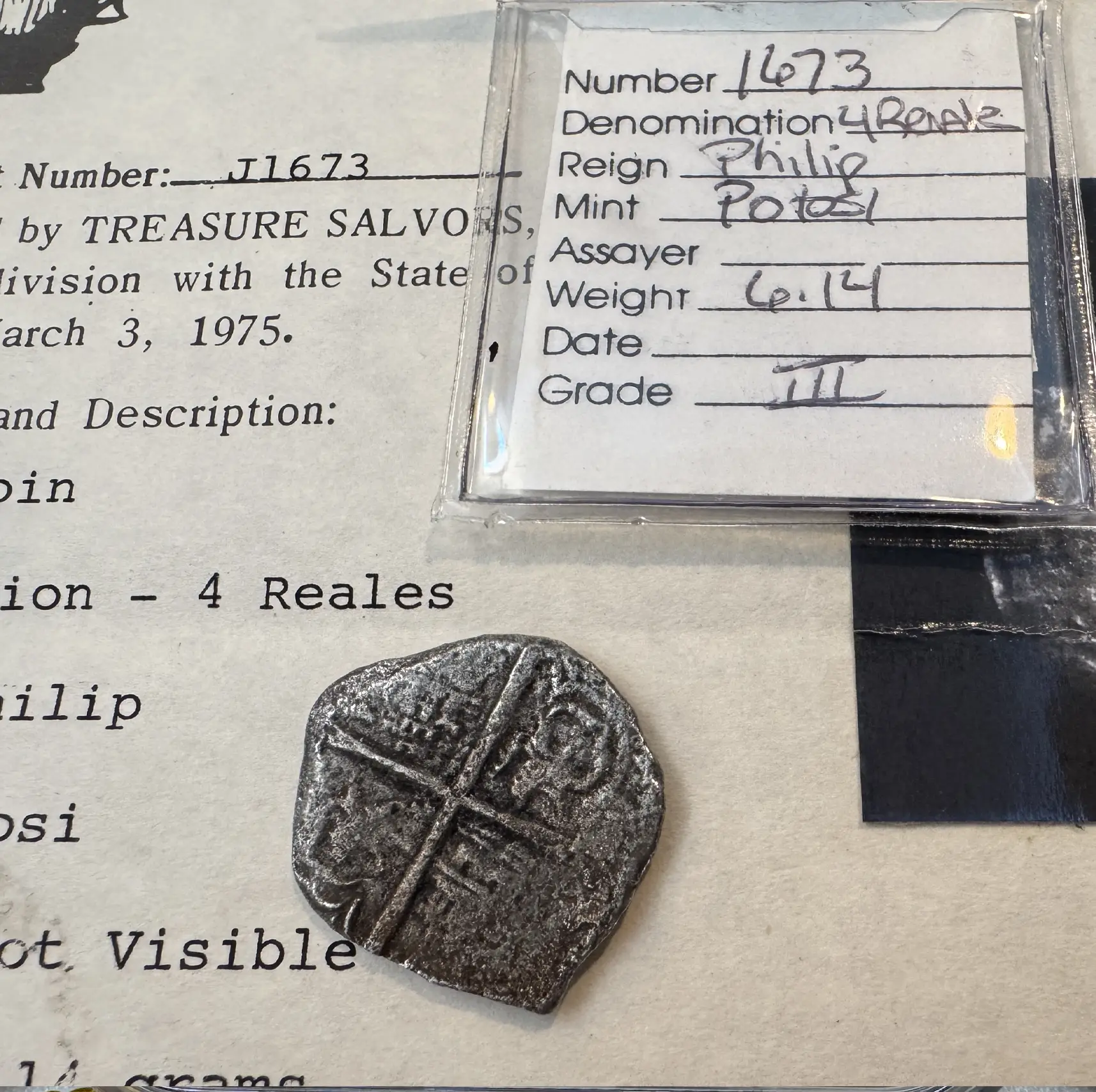 Bolivia 4 Reales 1598-21 "Atocha 1622 Shipwreck" Grade 3