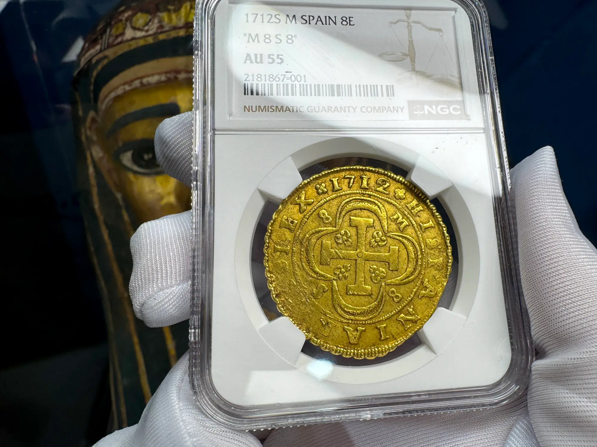 Spain 8 Escudos 1712 "Philip V" NGC 55 4