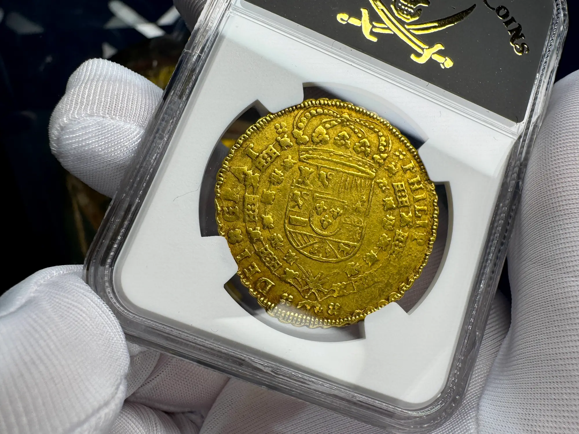 Spain 8 Escudos 1712 "Philip V" NGC 55 7