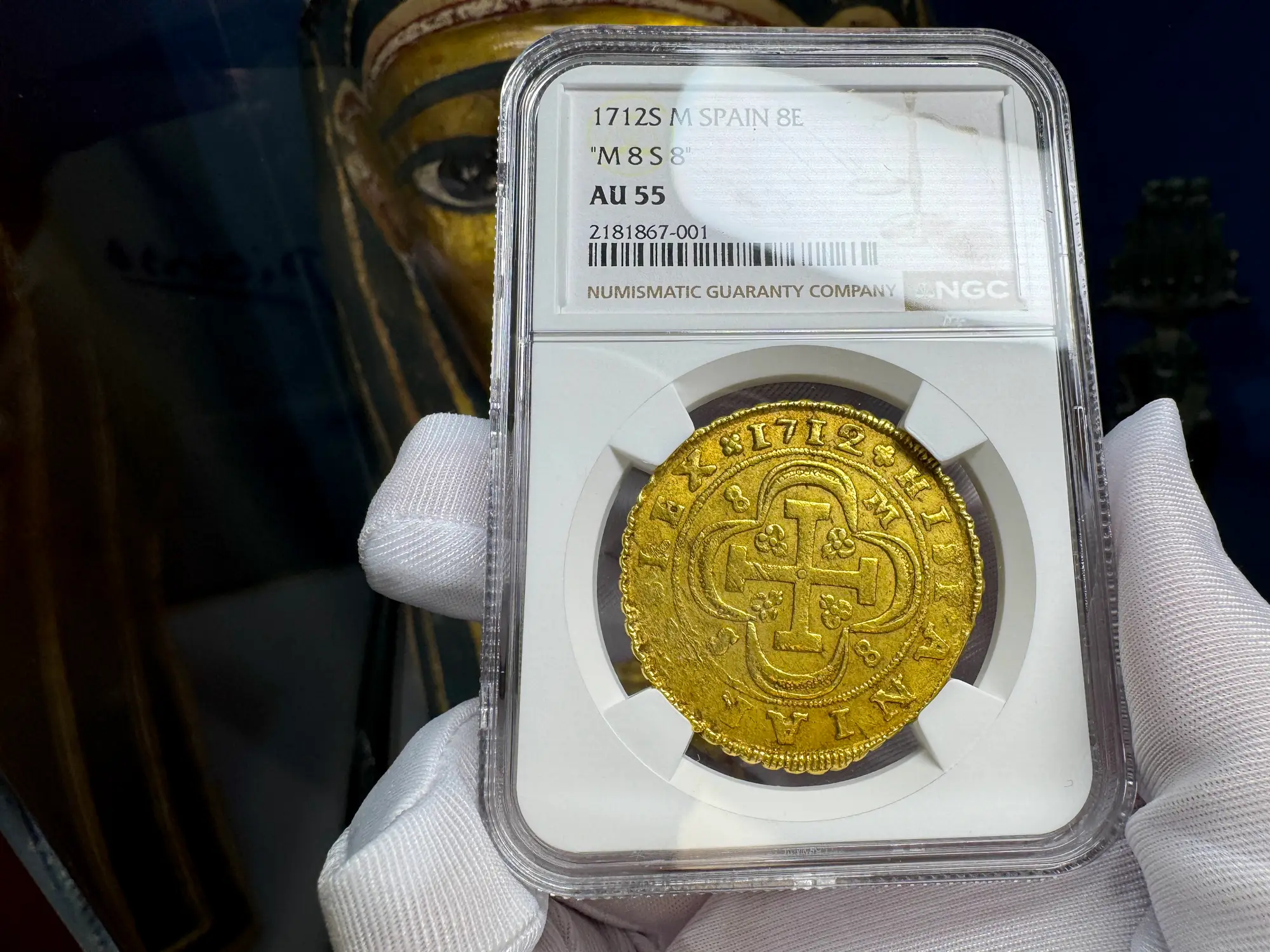 Spain 8 Escudos 1712 "Philip V" NGC 55 13