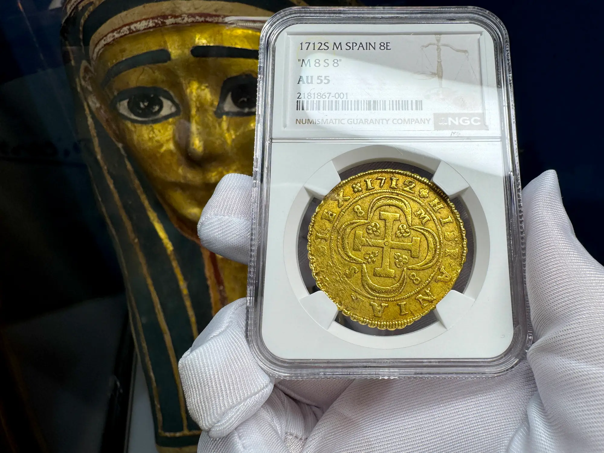 Spain 8 Escudos 1712 "Philip V" NGC 55 16