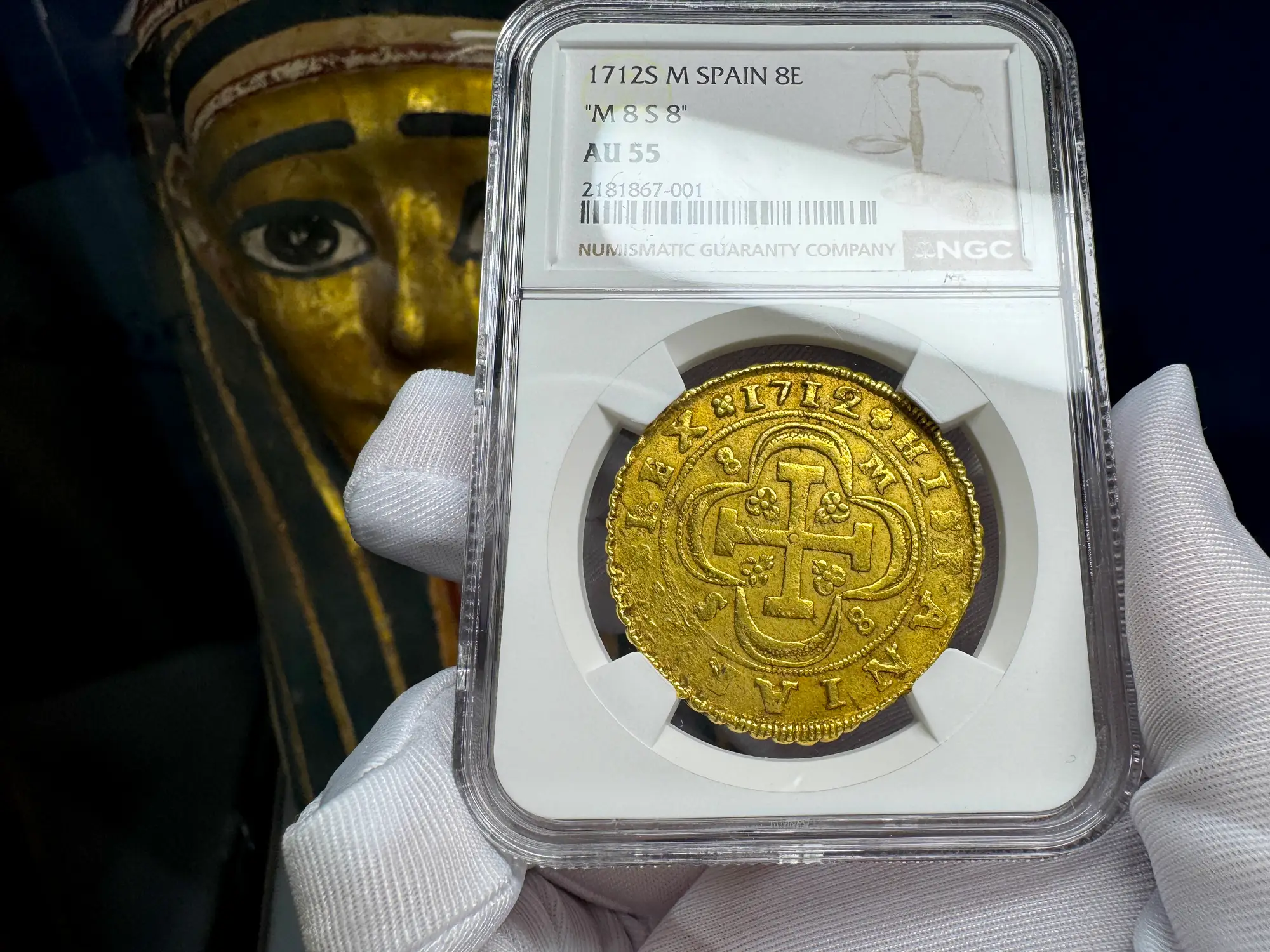 Spain 8 Escudos 1712 "Philip V" NGC 55 14