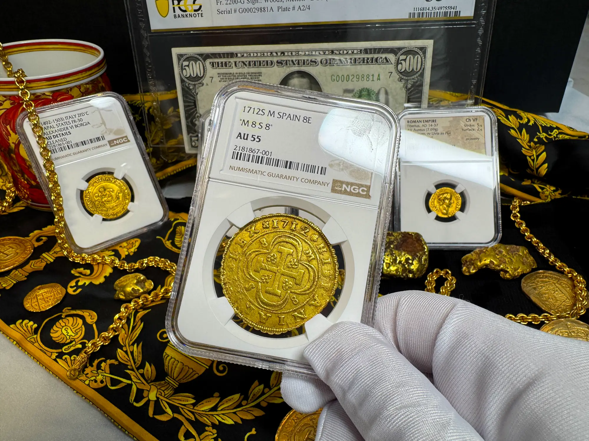 Spain 8 Escudos 1712 "Philip V" NGC 55 21