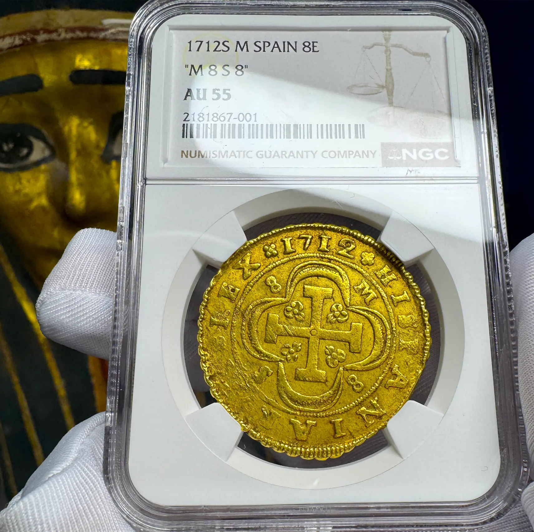 Spain 8 Escudos 1712 "Philip V" NGC 55