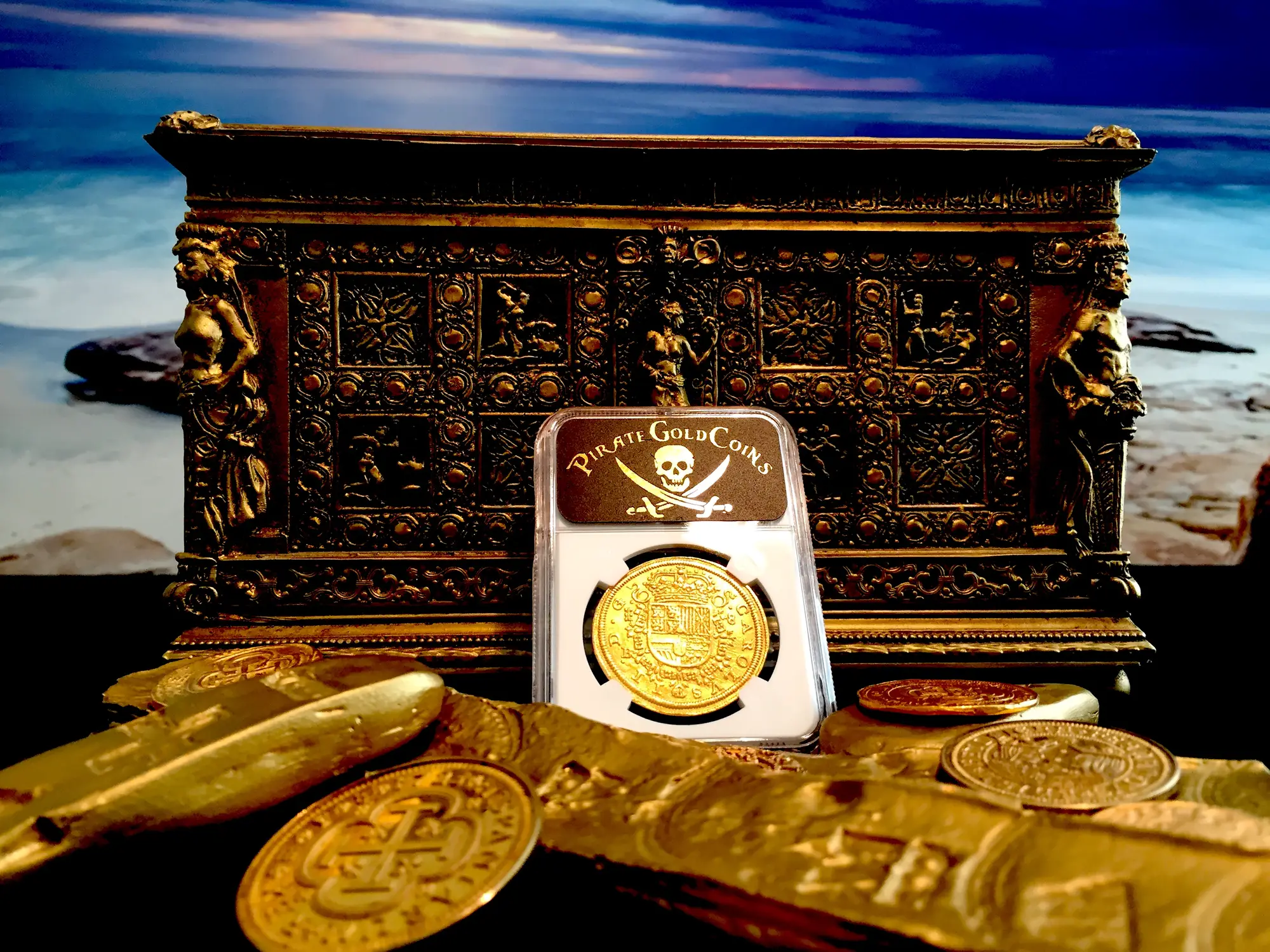 Spain  8 Escudos  1687/3  "Royal Like"  Charles II  NGC AU Dets  RARE! 20